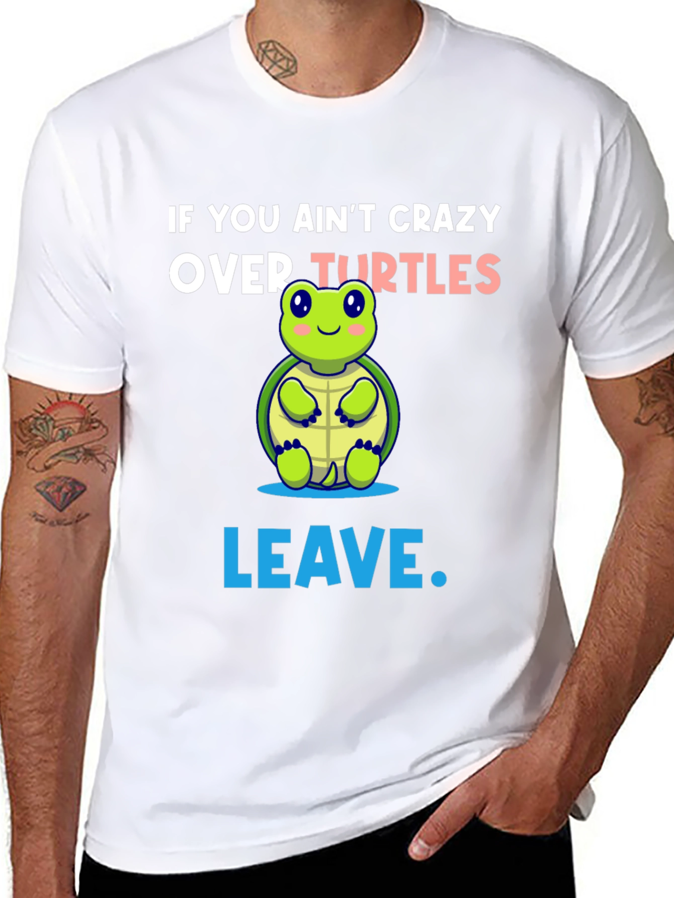 Black Crazy Over Turtles Graphic Tee view 8