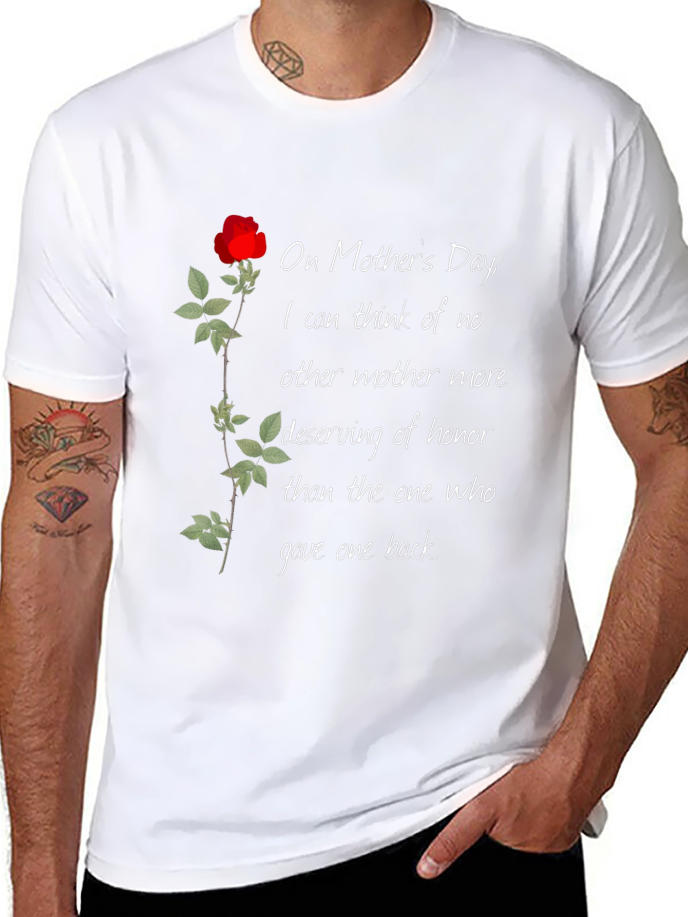 Black Mother's Day Rose T-Shirt view 8