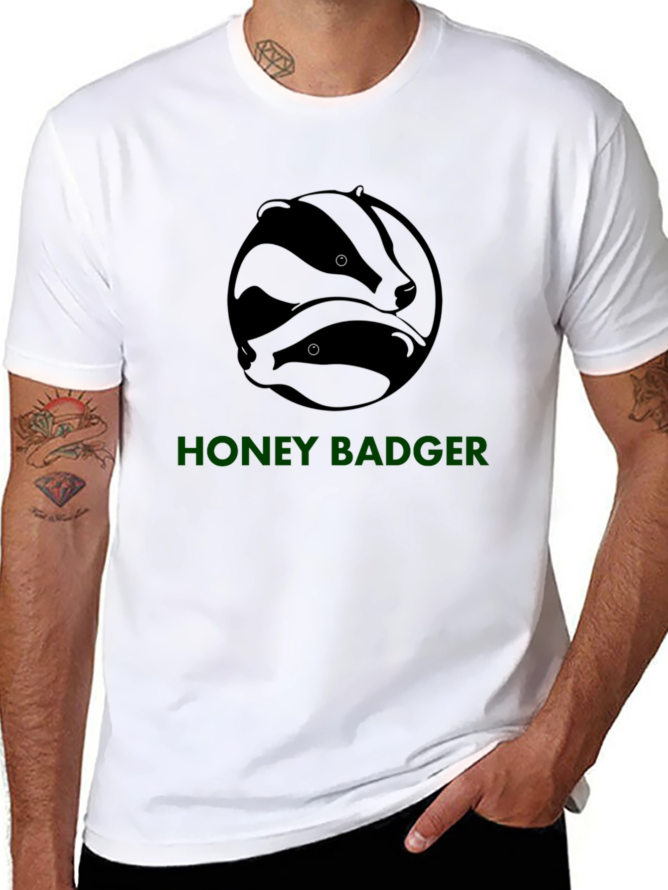 Black Honey Badger Graphic Tee - Black view 8