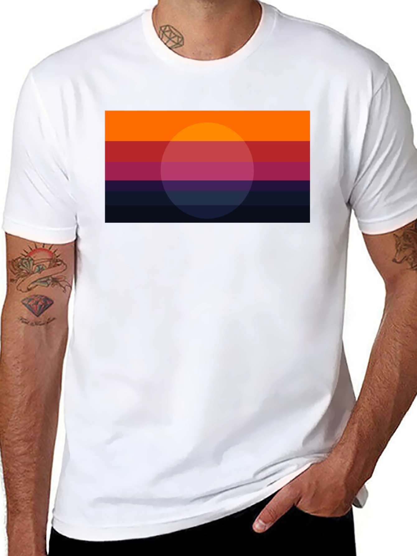 Black Retro Sunset Graphic Tee - Stylish & Unique Design view 8