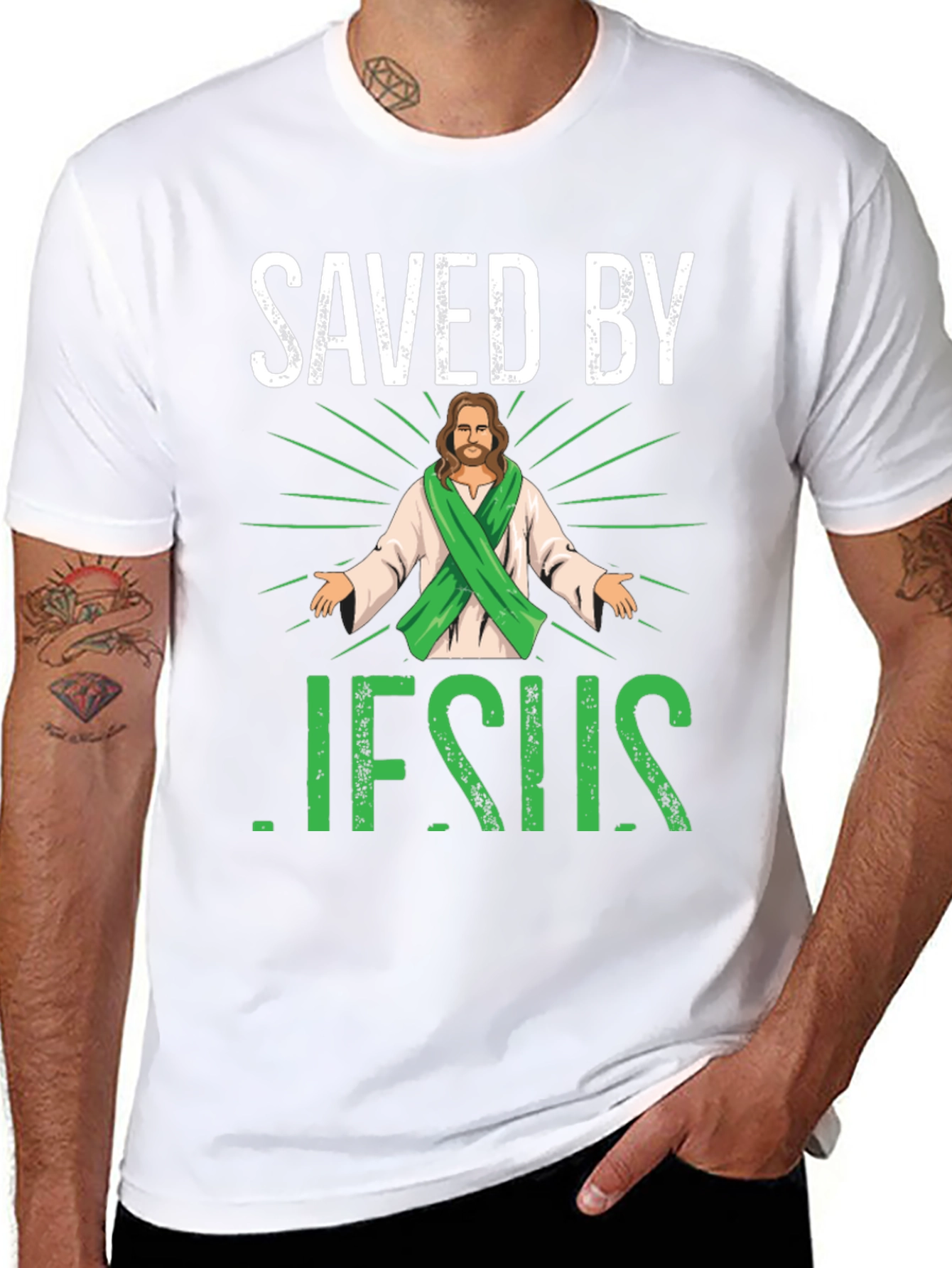 Saved by Jesus Graphic T-Shirt - 8