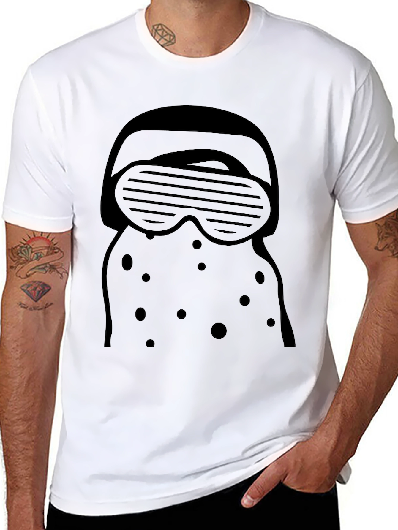 Black Retro Helmet T-Shirt view 8