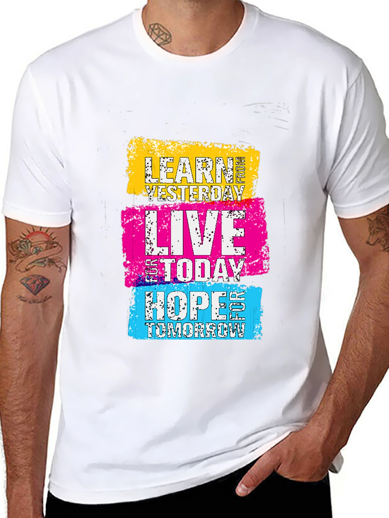 Black Motivational Learn Live Hope Graphic Tee view 8