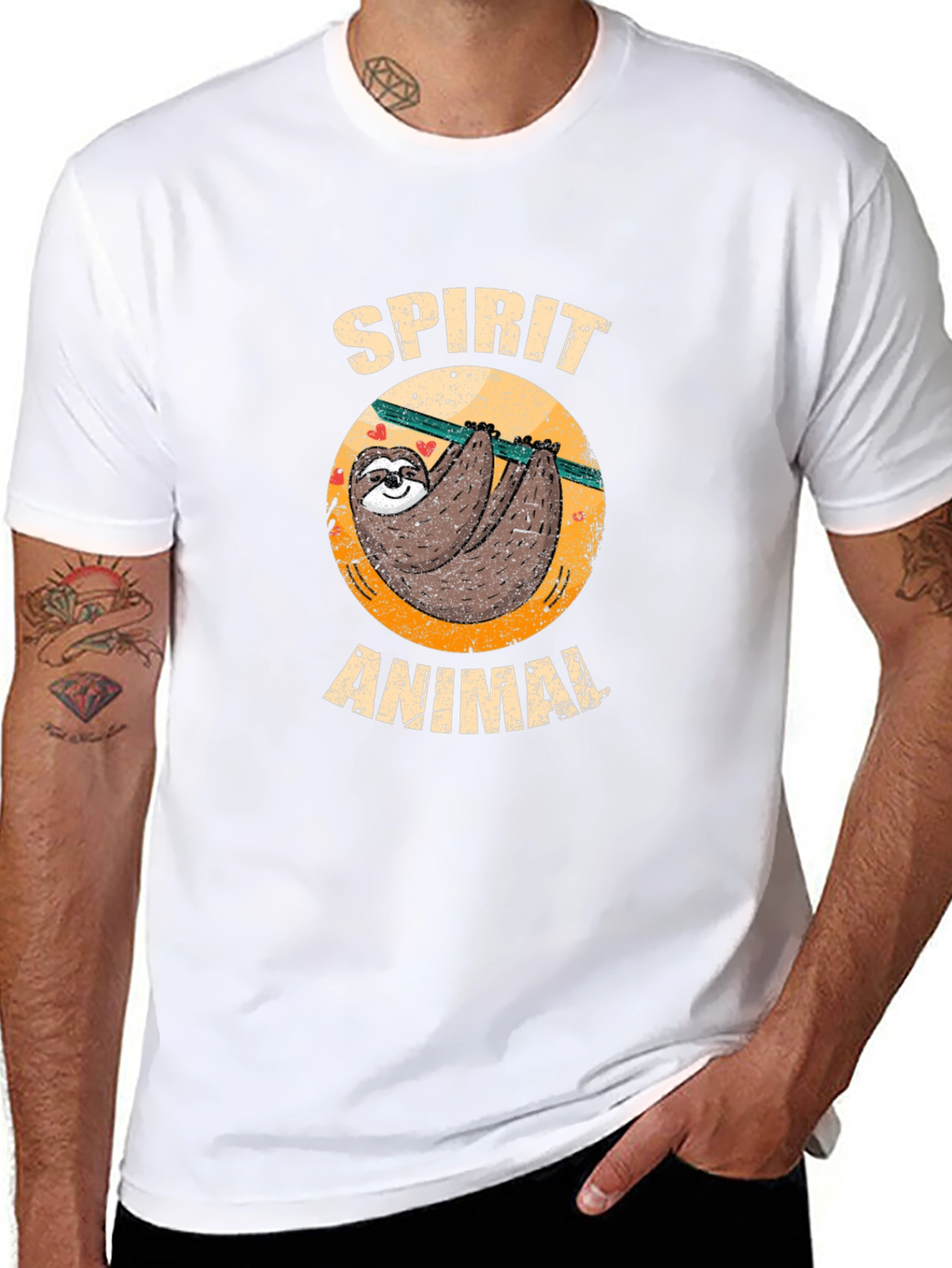Black Spirit Animal Sloth Tee view 8
