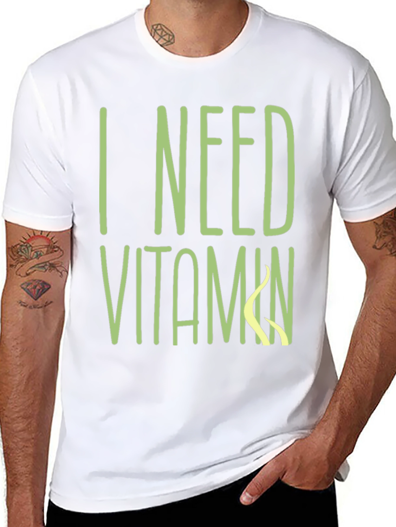 Black I Need Vitamin Sea T-Shirt - Black Cotton Tee view 8