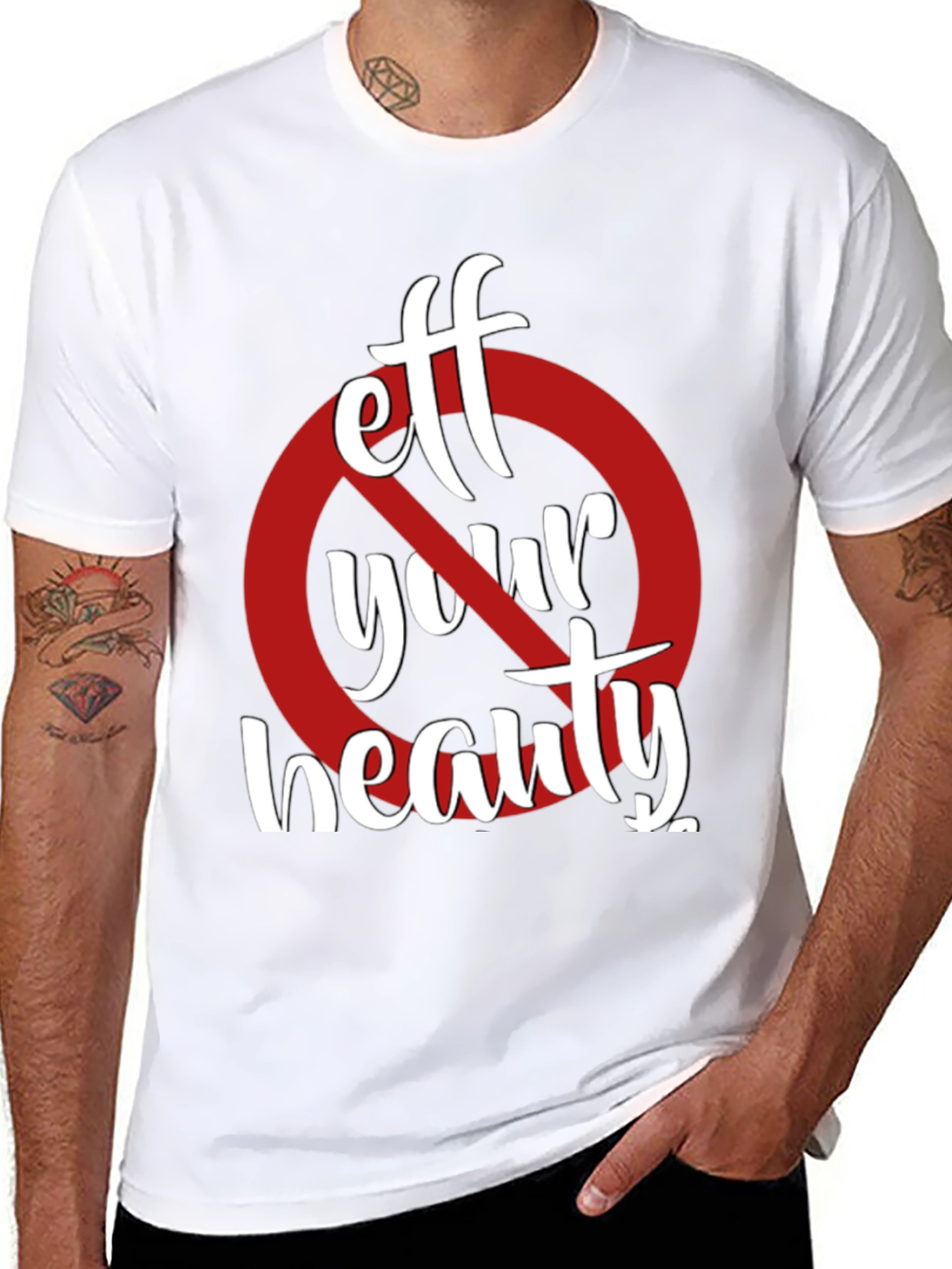 Black Eff Your Beauty Funny Graphic T-Shirt view 8