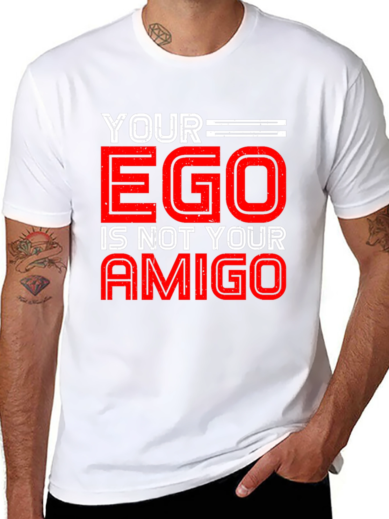 Black Your Ego is Not Your Amigo Graphic Tee view 8