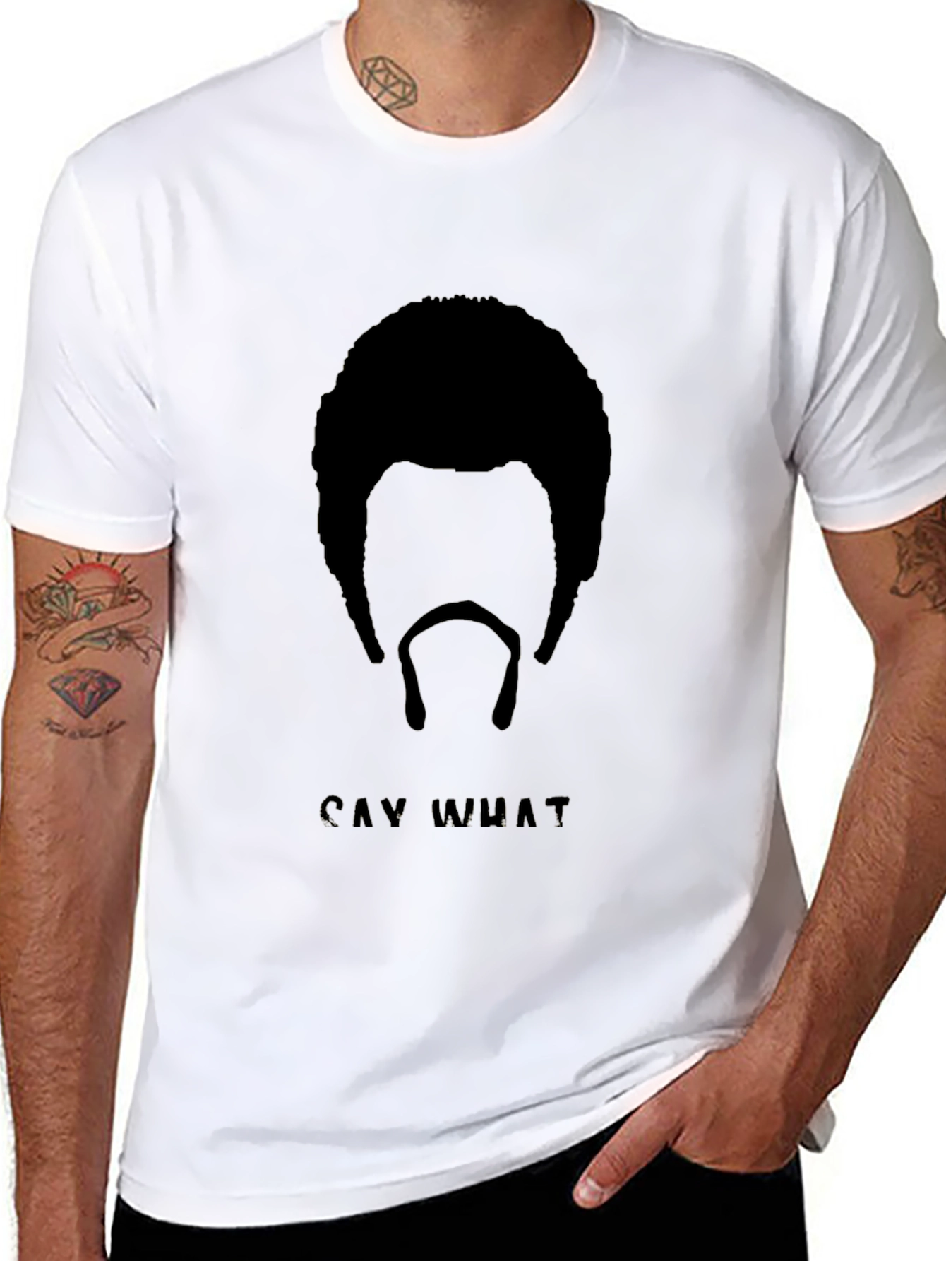Black Black 'Say What' Graphic T-Shirt view 8