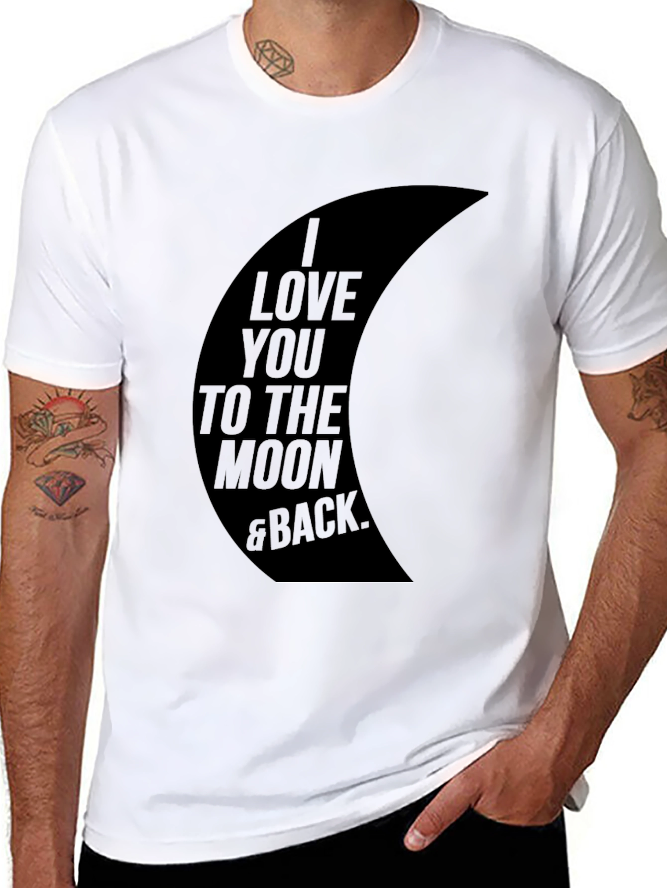 Black I Love You to the Moon & Back Graphic Tee - Black view 8