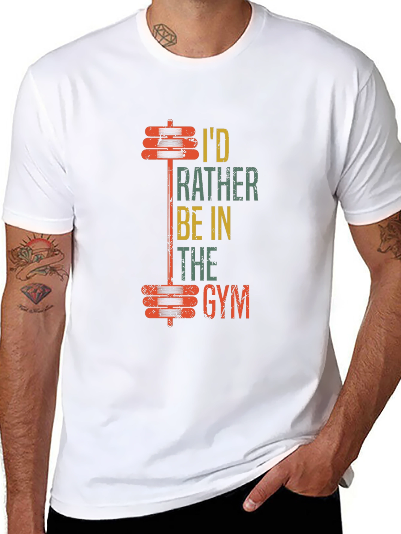 Black Gym Rat Graphic T-Shirt - I'd Rather Be In The Gym Tee view 8