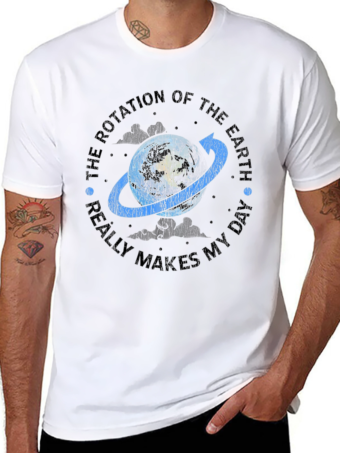Black Rotation of the Earth T-Shirt - Funny Science Tee view 8