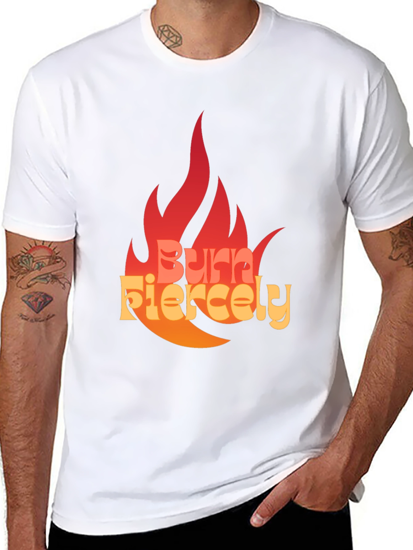 Black Burn Fiercely Graphic T-Shirt - Bold Statement Tee view 8
