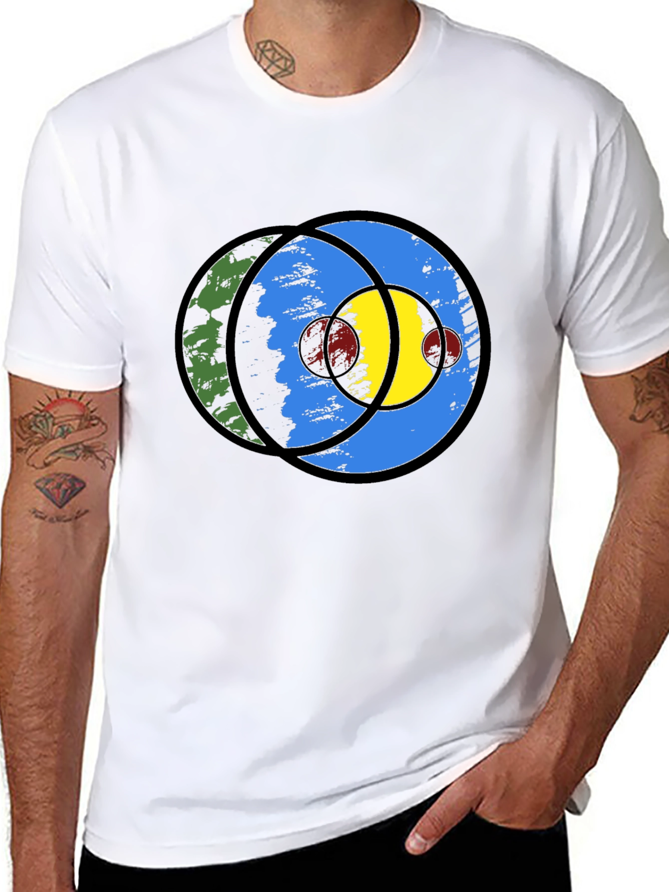 Black Abstract Graphic Print Black T-Shirt view 8