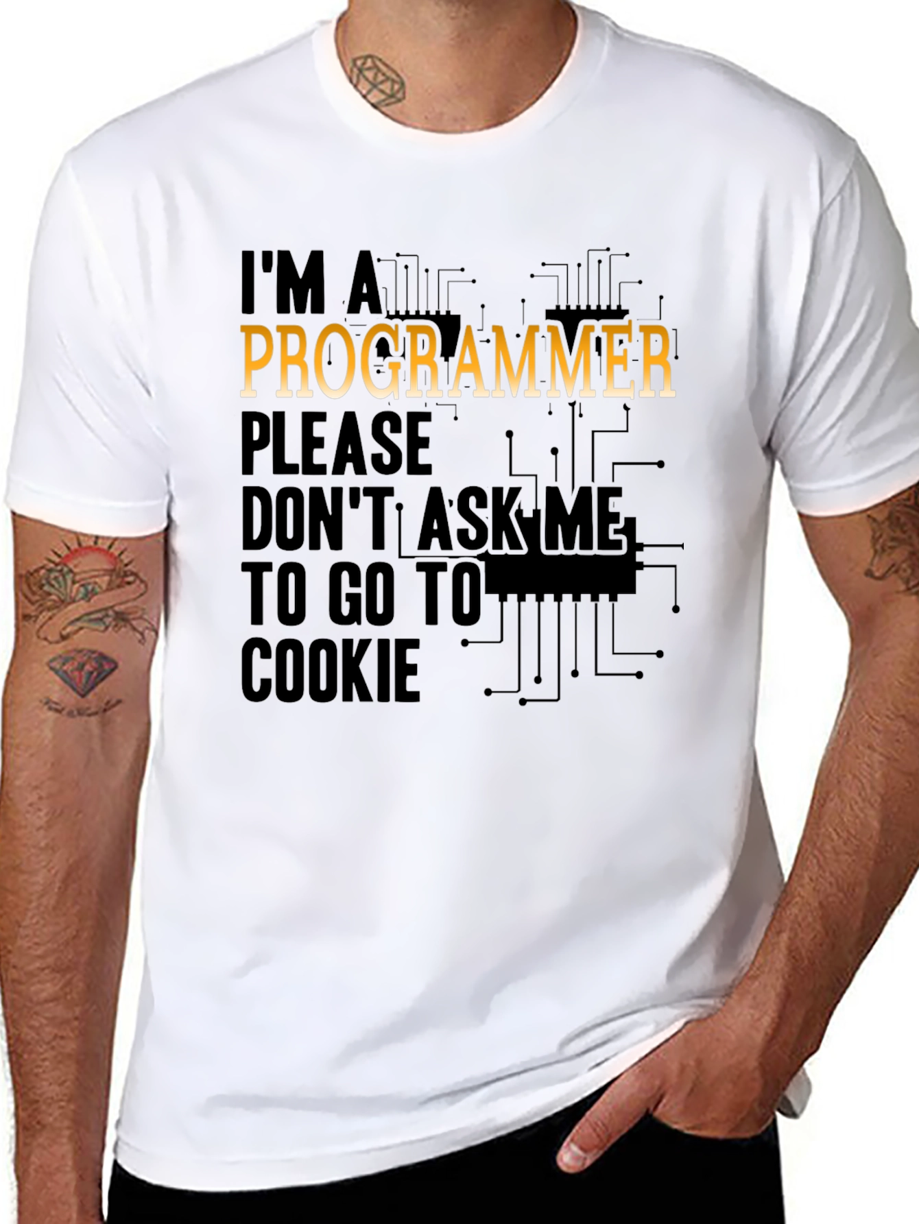 Black Programmer T-Shirt: Don't Ask Me to Go to Cookie! view 8