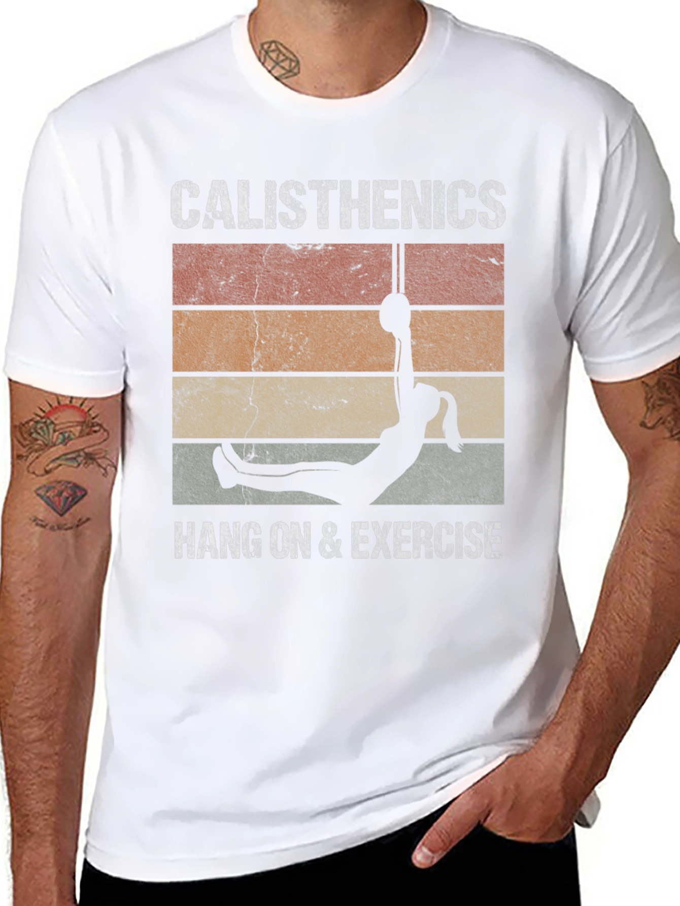 Black Calisthenics Vintage Style T-Shirt view 8