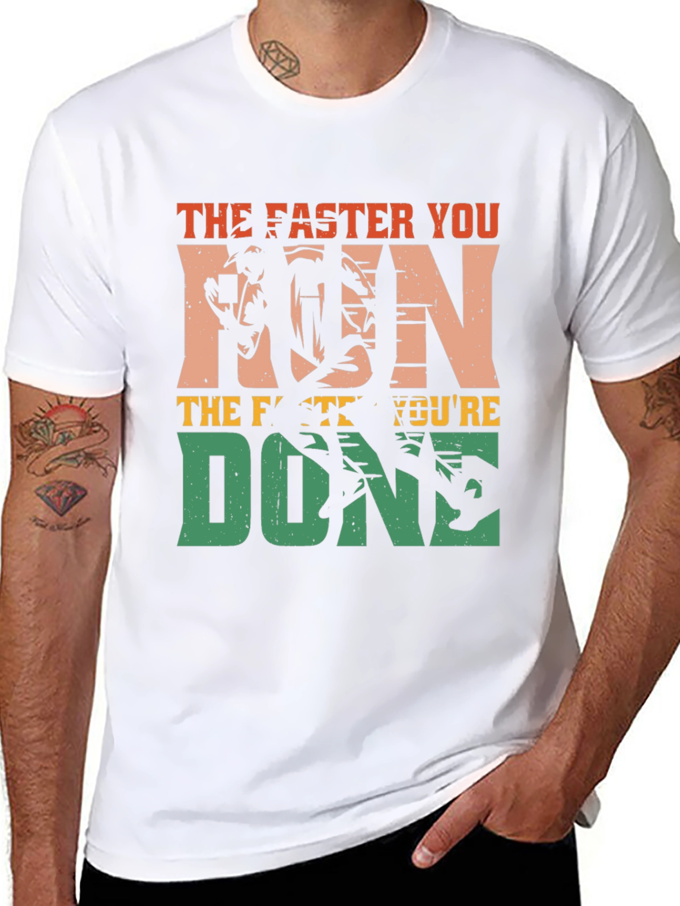 Black The Faster You Run, You're Done T-Shirt view 8