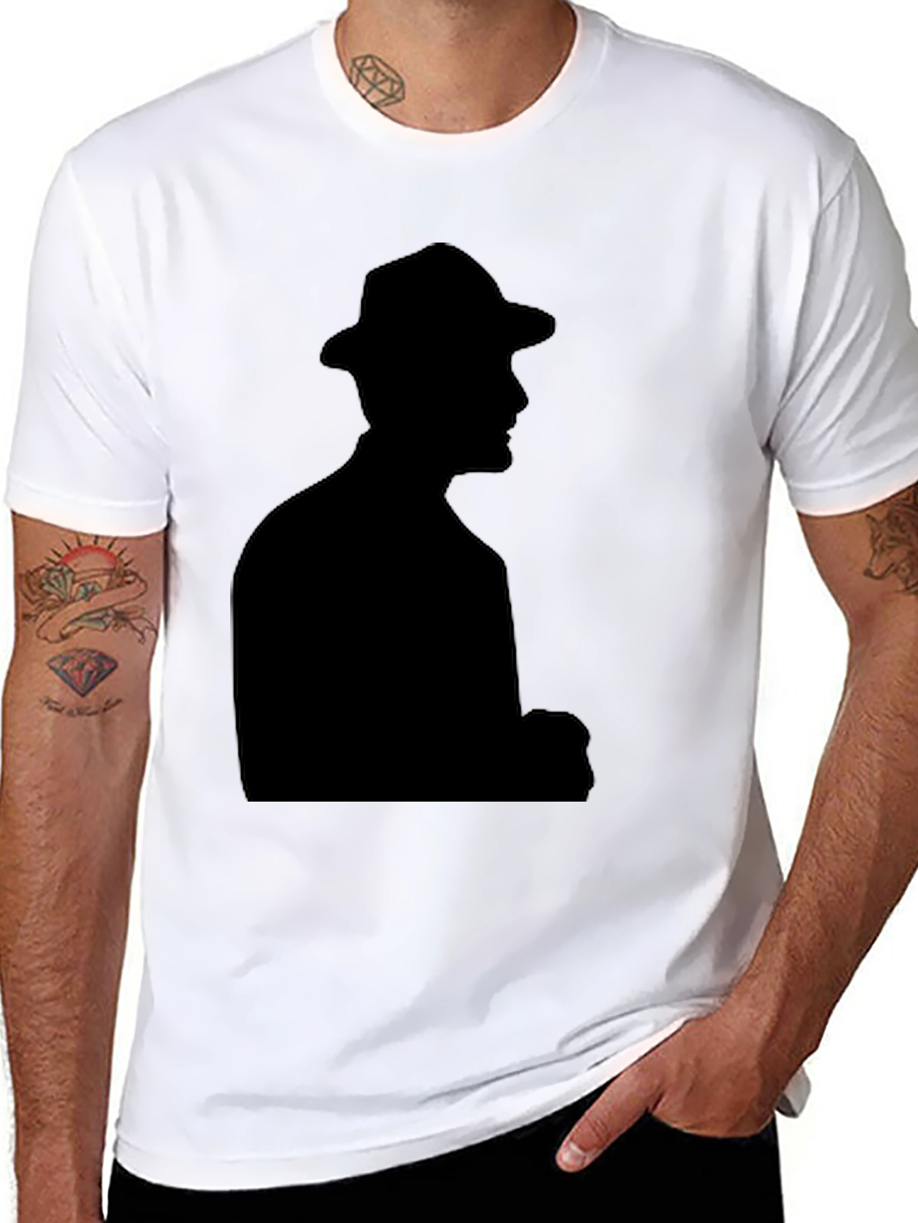 Black Shadow Man Graphic Tee - Cool & Stylish Black T-Shirt view 8