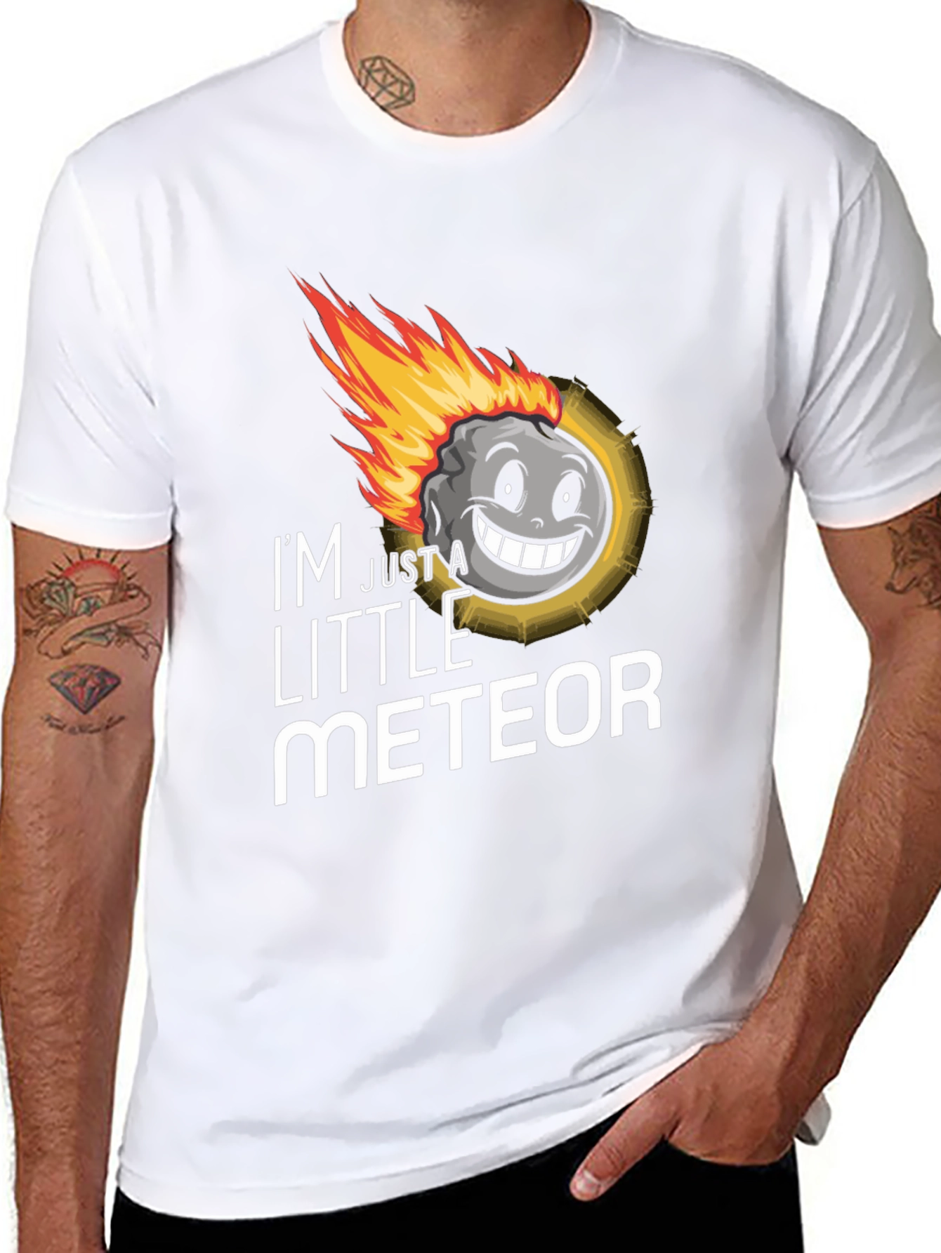 Black I'm Just a Little Meteor Graphic T-Shirt view 8