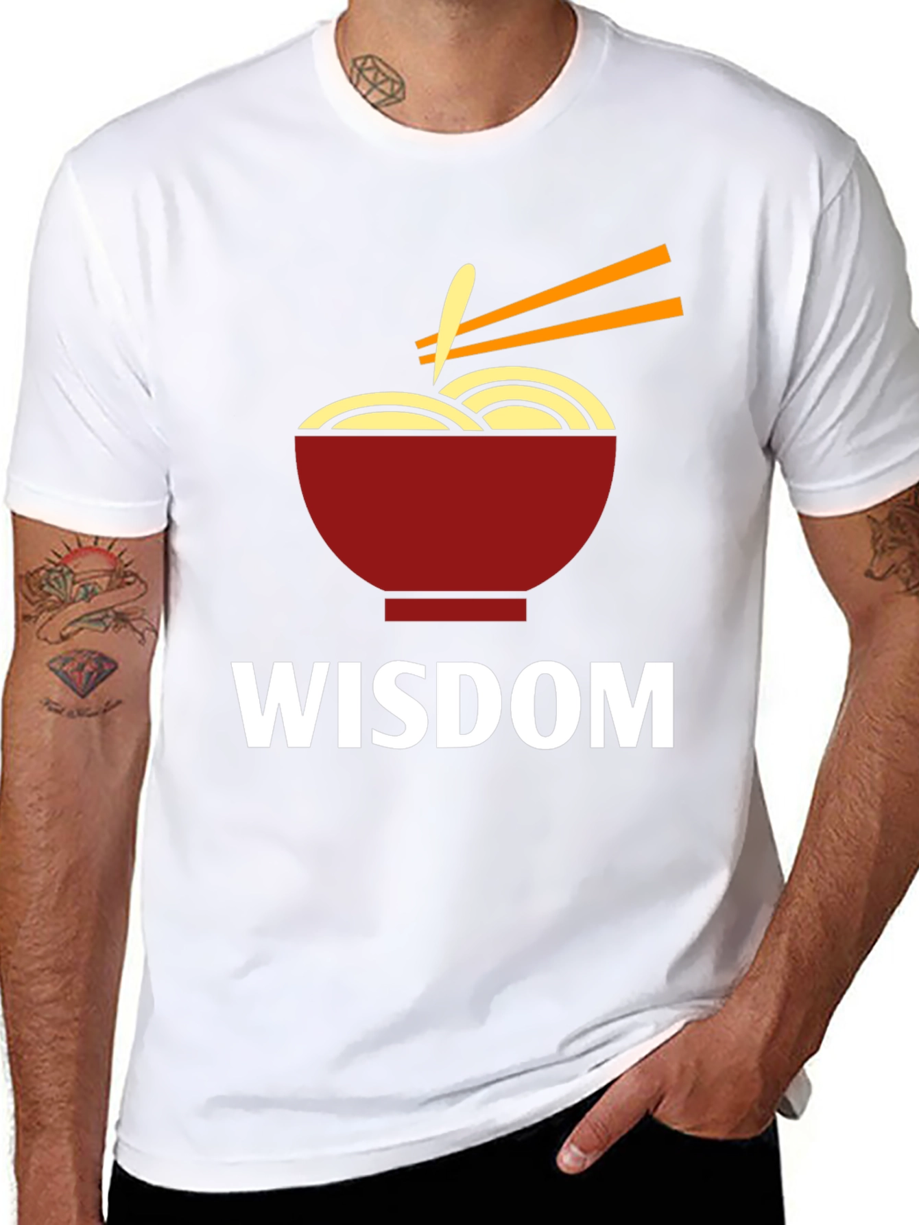 Black Wisdom Ramen Bowl Graphic T-Shirt view 8