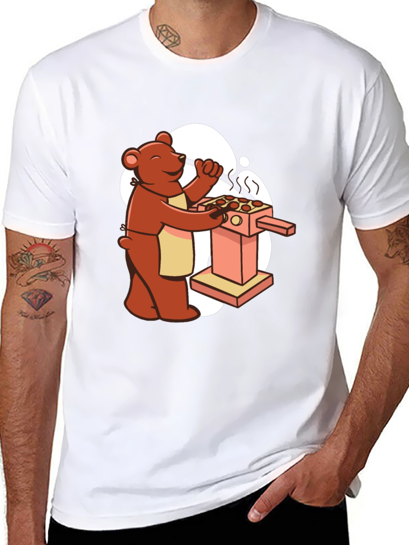Black Bear Chef T-Shirt - Culinary Bearbecue view 8