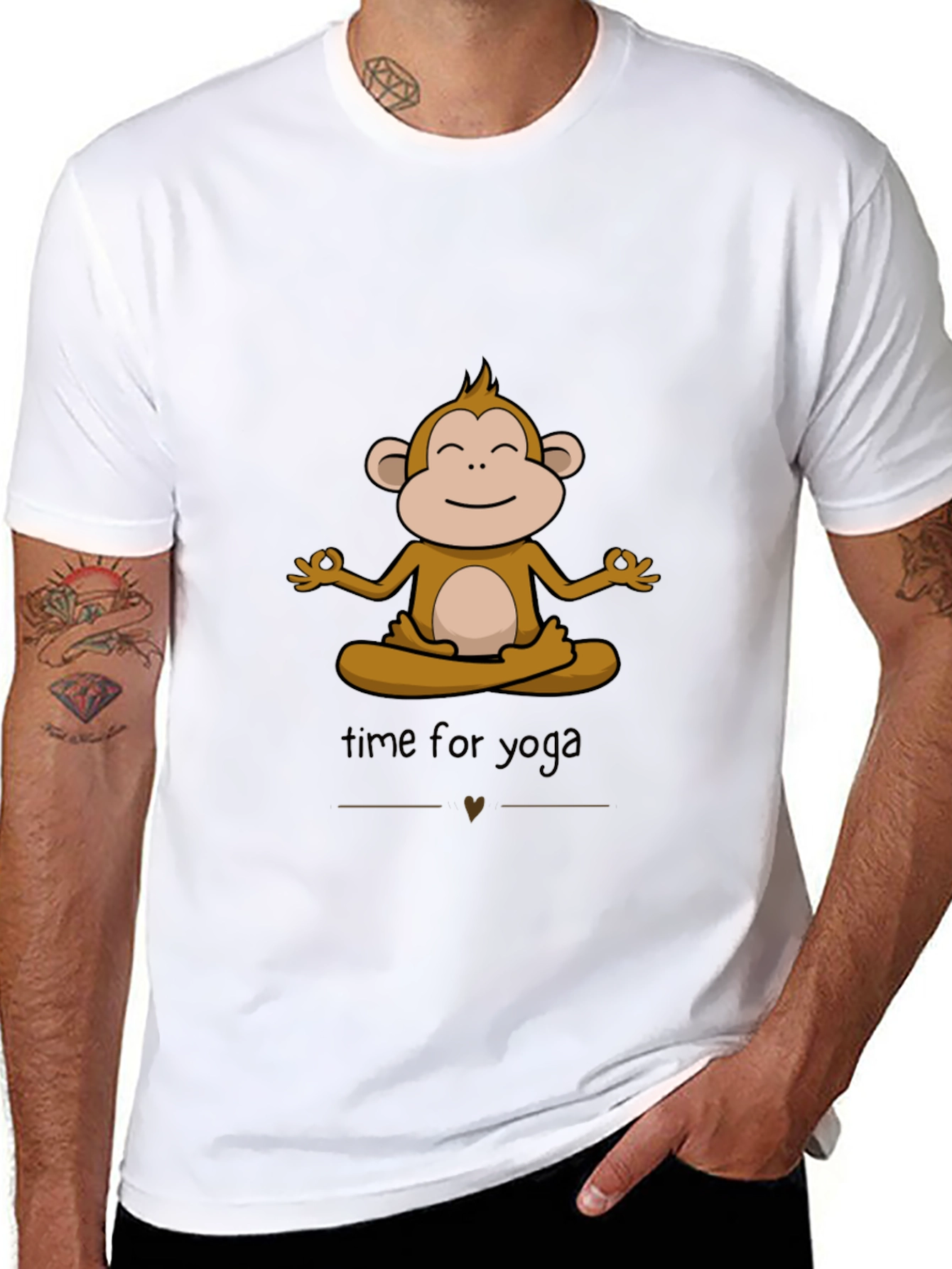 Black Zen Monkey Yoga T-Shirt - Meditating Ape Graphic Tee view 8