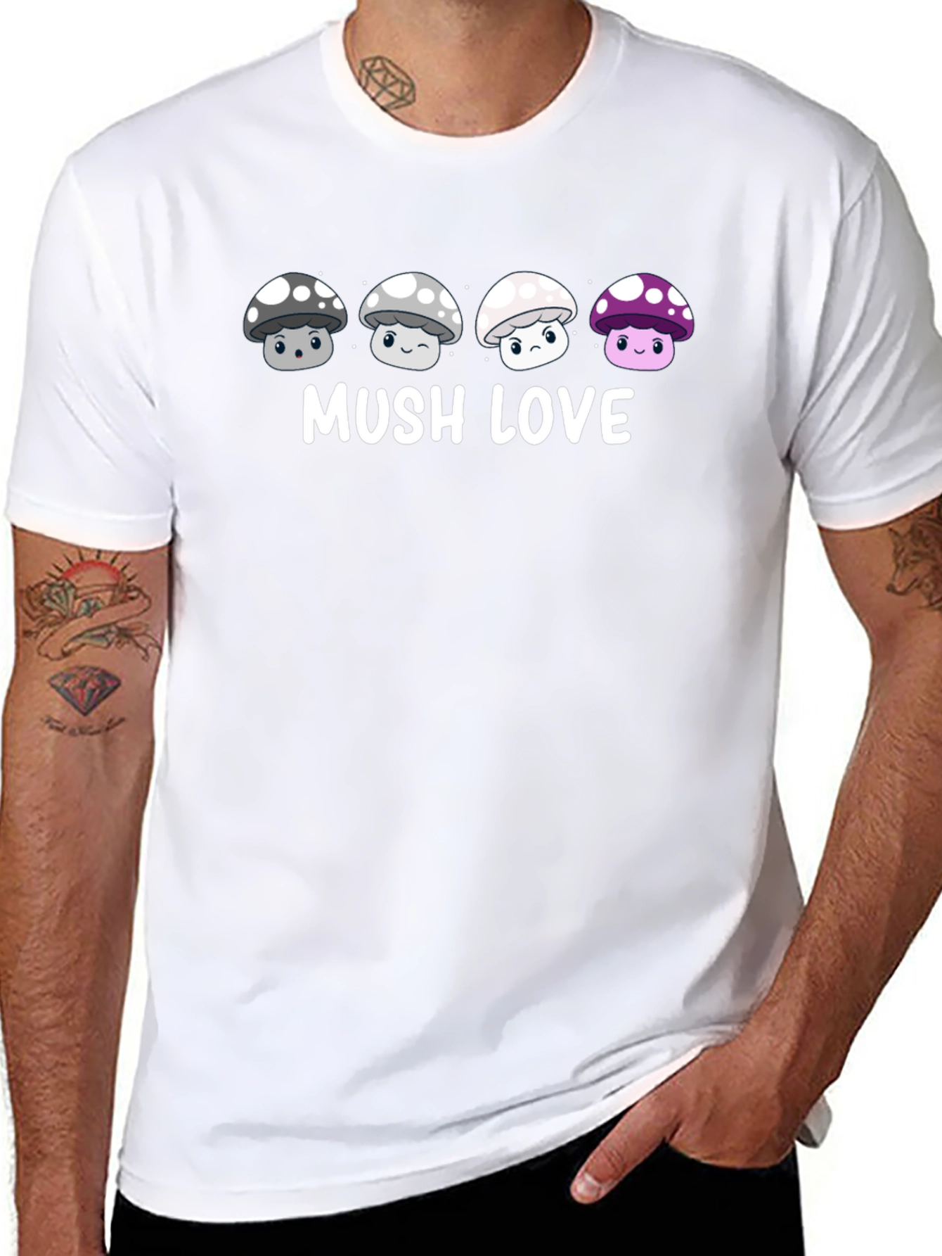 Black Mushroom Love Graphic T-Shirt view 8
