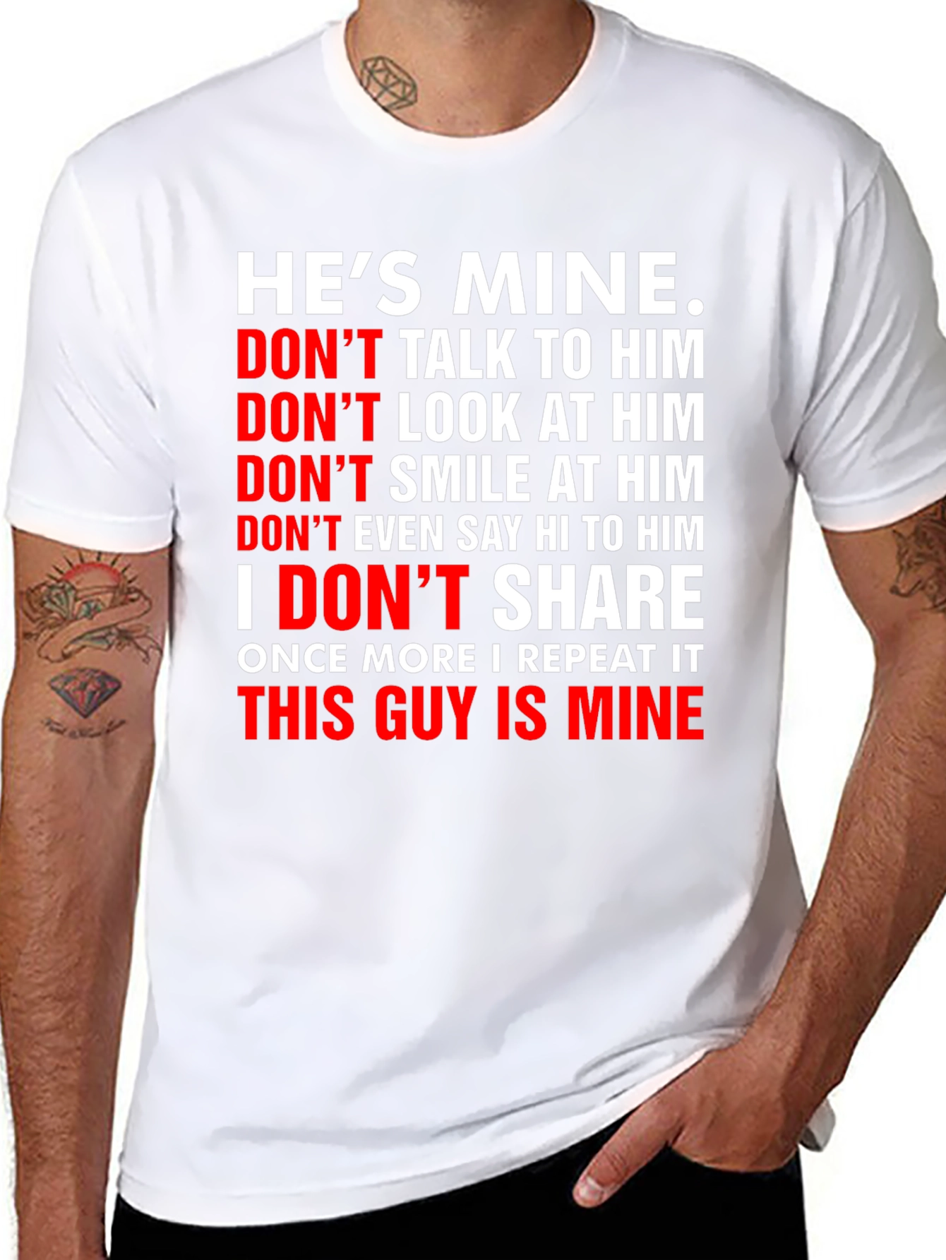 Black He's Mine Graphic Tee - Possessive Novelty T-Shirt view 8