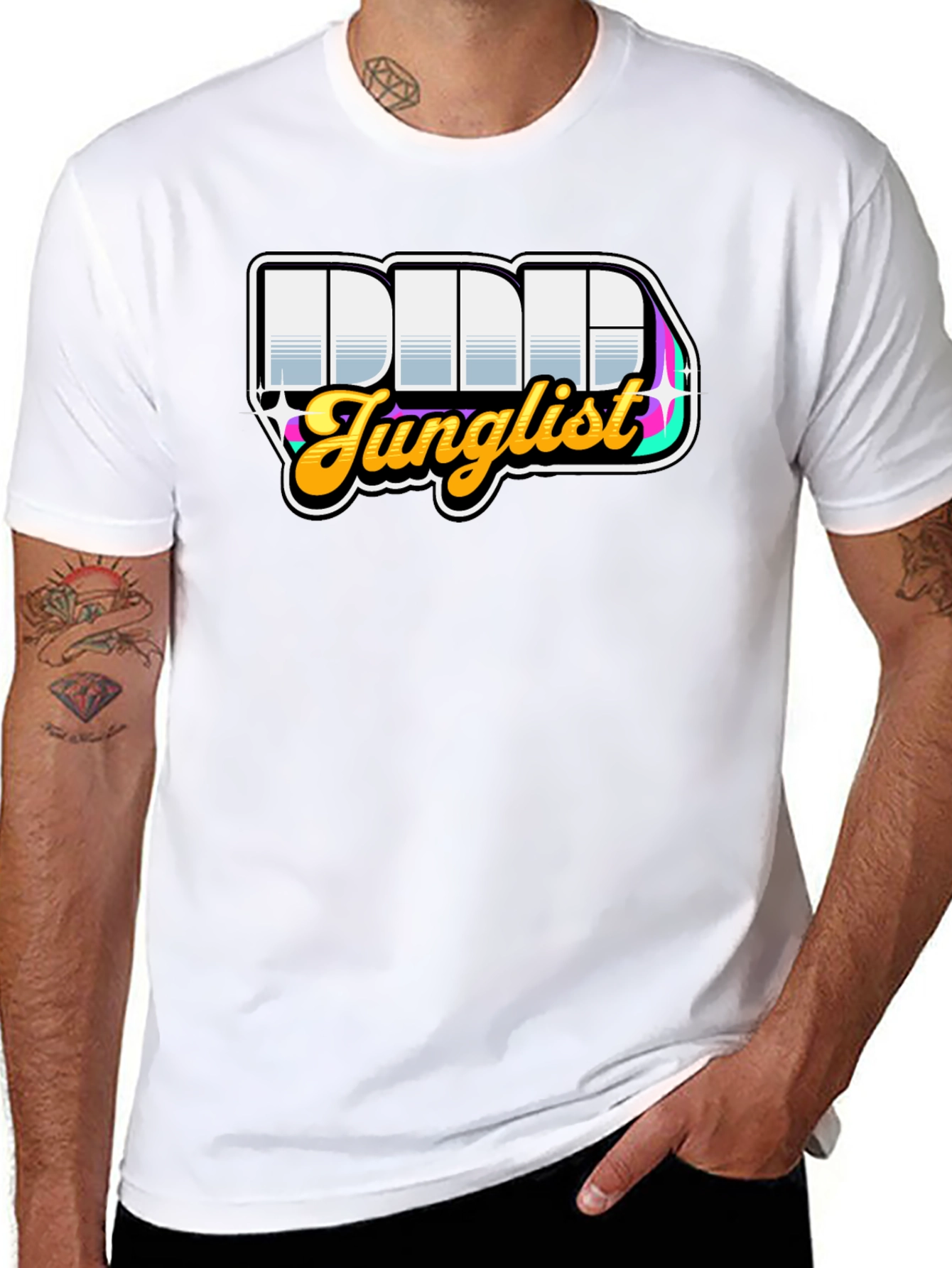 Black DDD Junglist Black Graphic T-Shirt view 8
