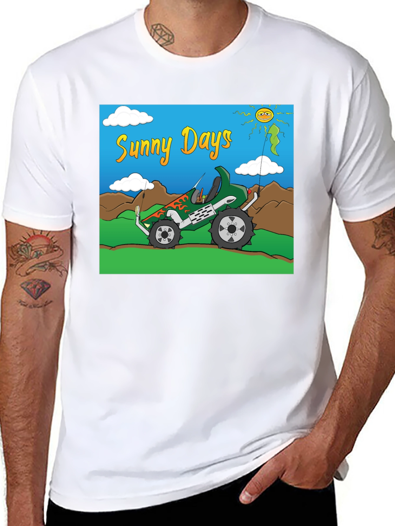 Black Sunny Days Monster Truck Graphic Tee view 8