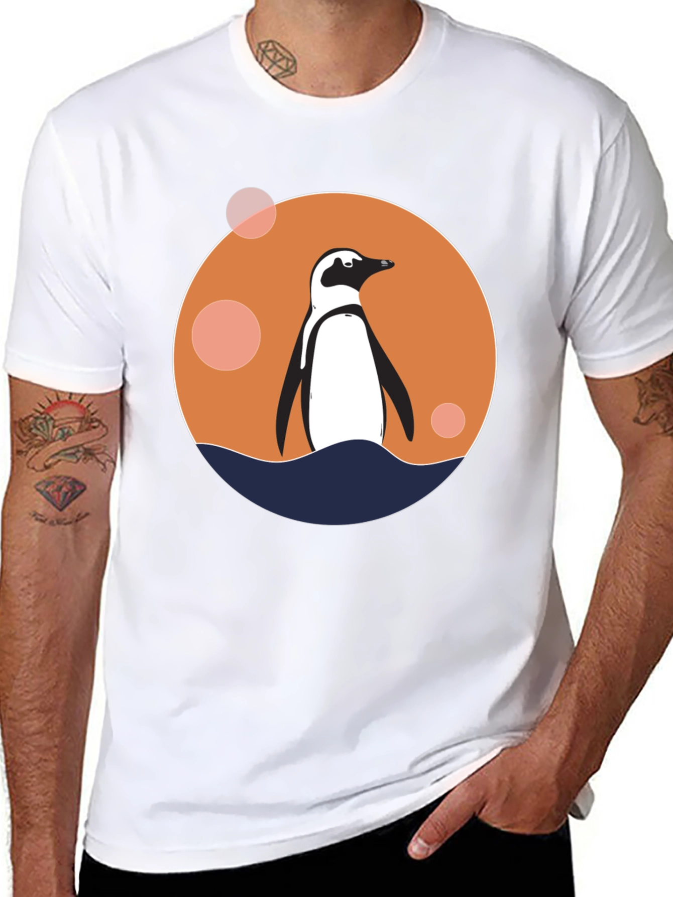Black Penguin Graphic Black T-Shirt view 8