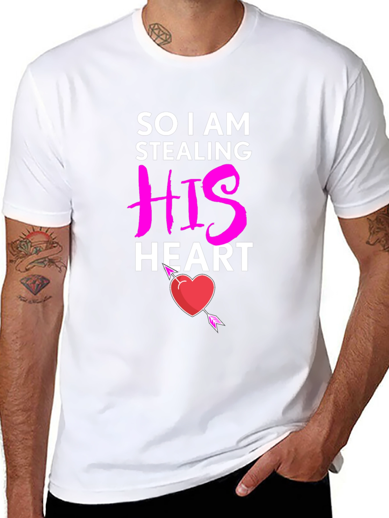 Black Stealing His Heart Valentine's Day T-Shirt view 8