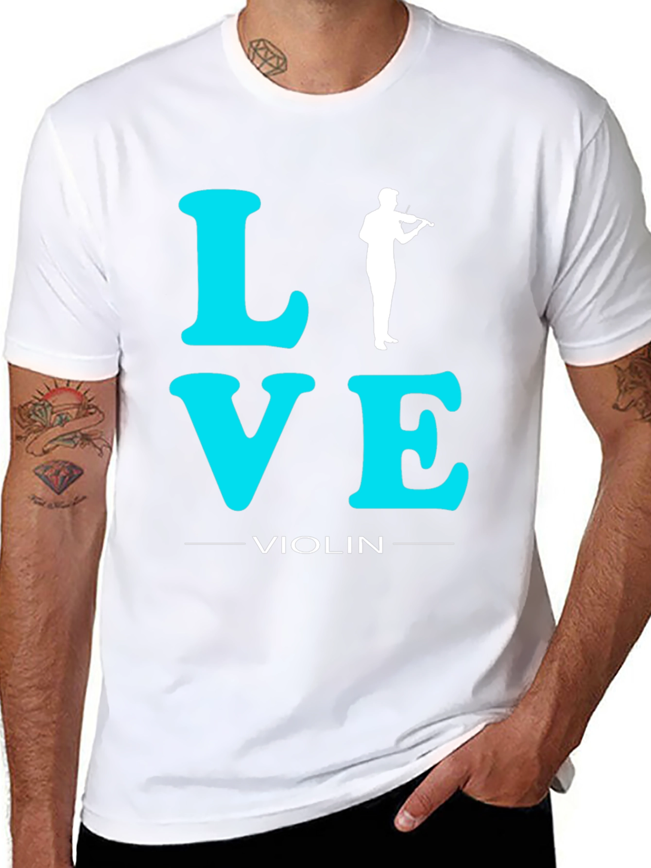 Black Love Violin T-Shirt - Music Lover Tee view 8