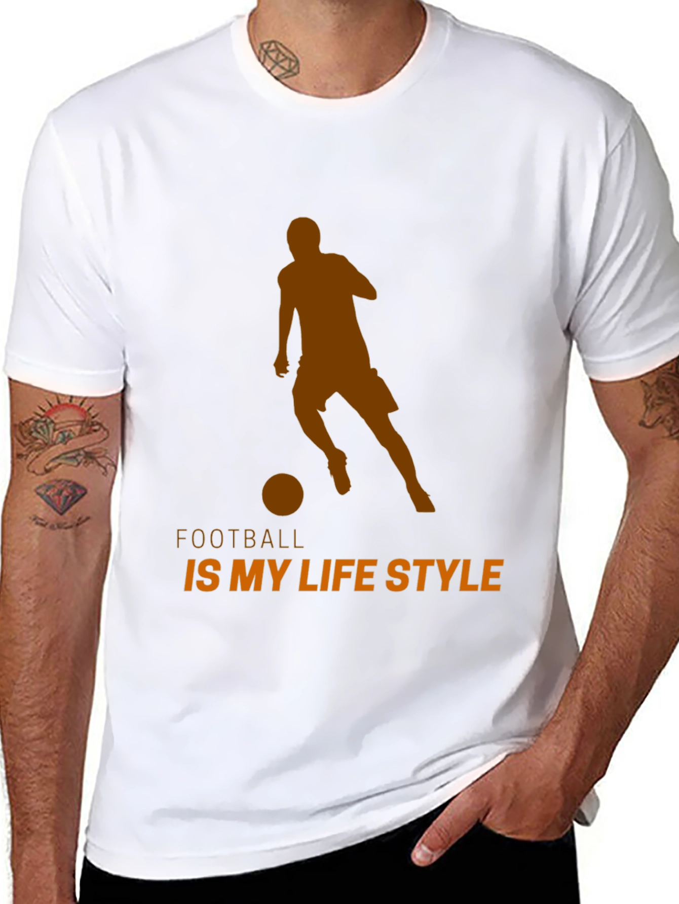 Black Football is My Lifestyle T-Shirt - Black Cotton Tee view 8