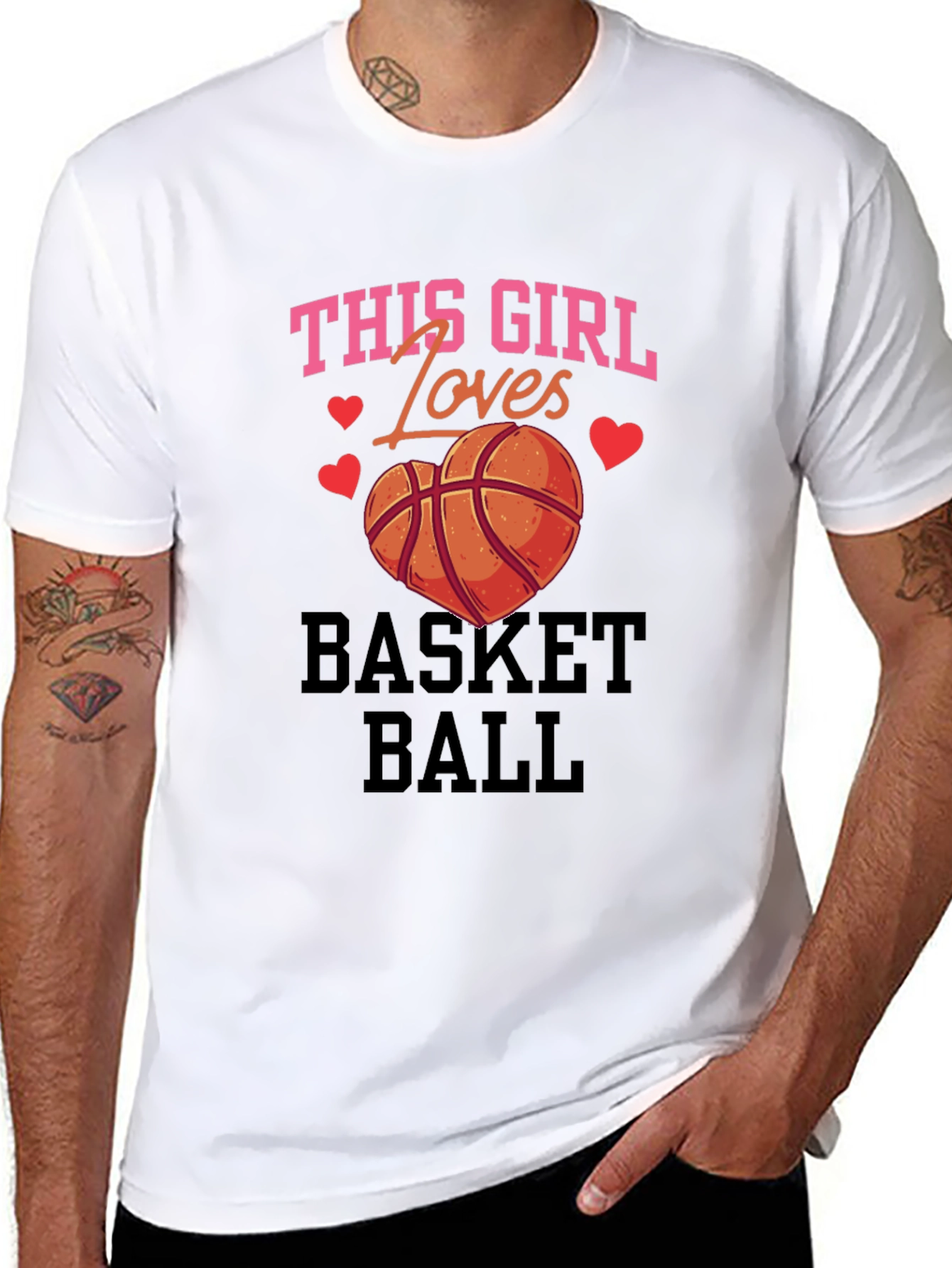 Black Basketball Lover Girl T-Shirt view 8