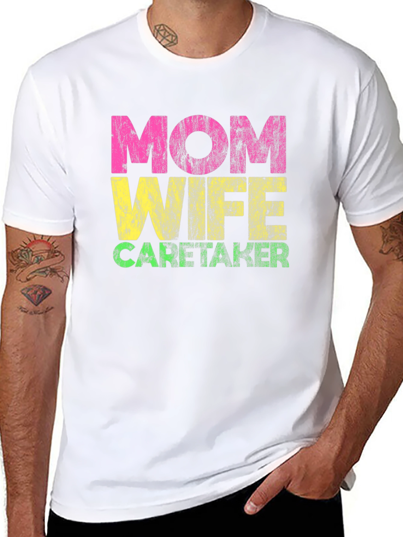Black Mom Wife Caretaker Graphic Tee - Black view 8
