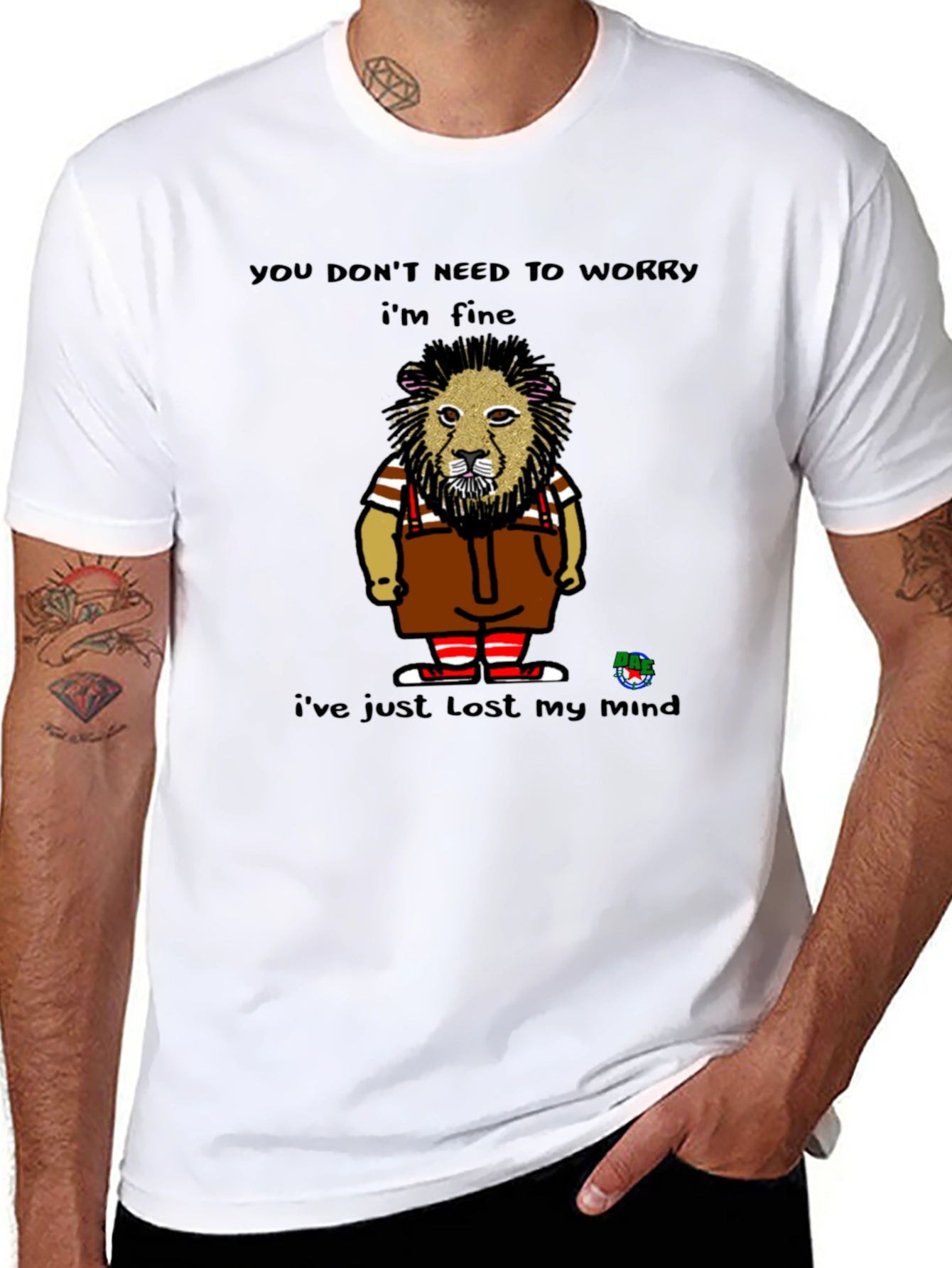 Black Funny Lion T-Shirt - Lost My Mind view 8