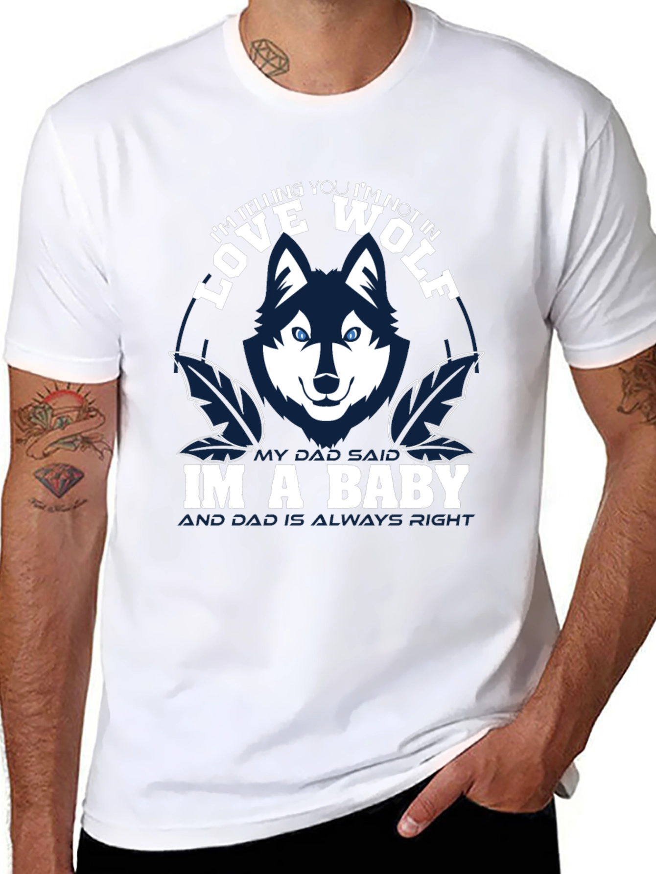 Black Love Wolf Baby T-Shirt view 8