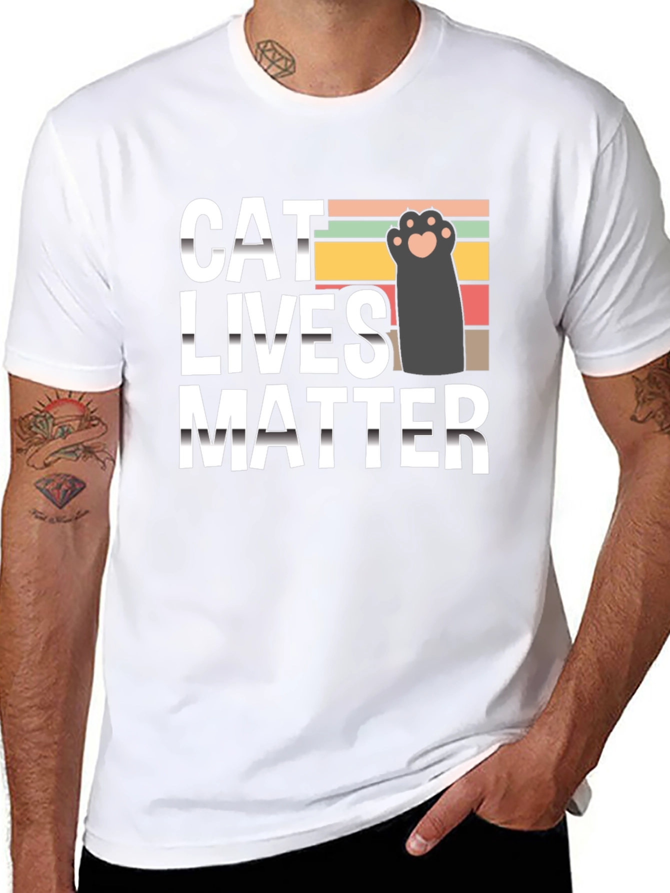 Black Cat Lives Matter T-Shirt, Novelty Tee view 8