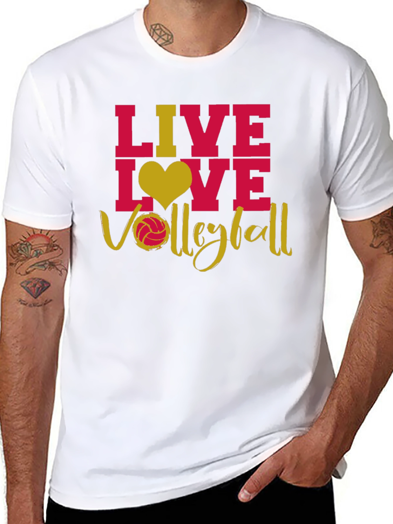 Black Live Love Volleyball Graphic T-Shirt view 8