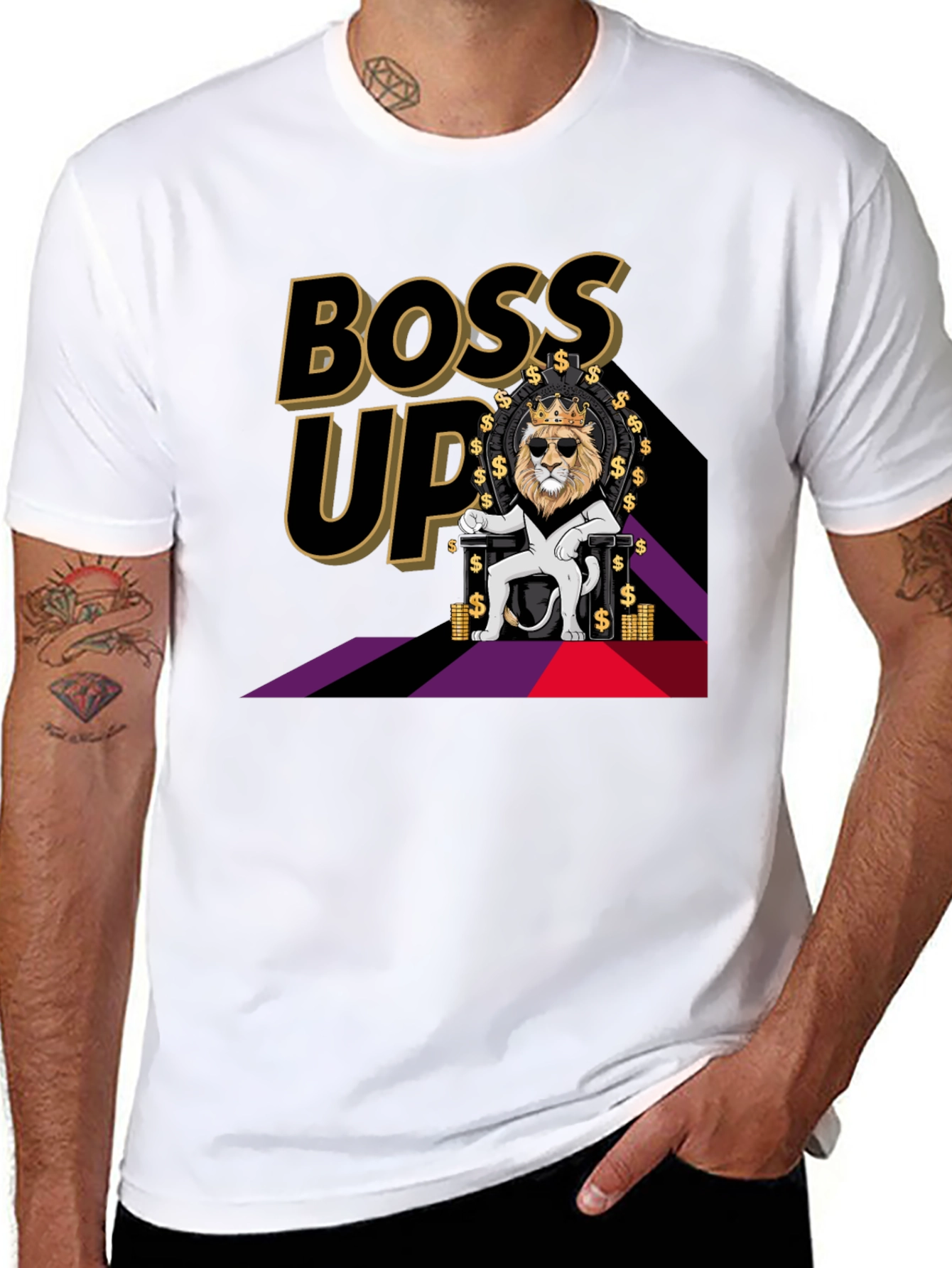 Black Boss Up Lion King T-Shirt view 8