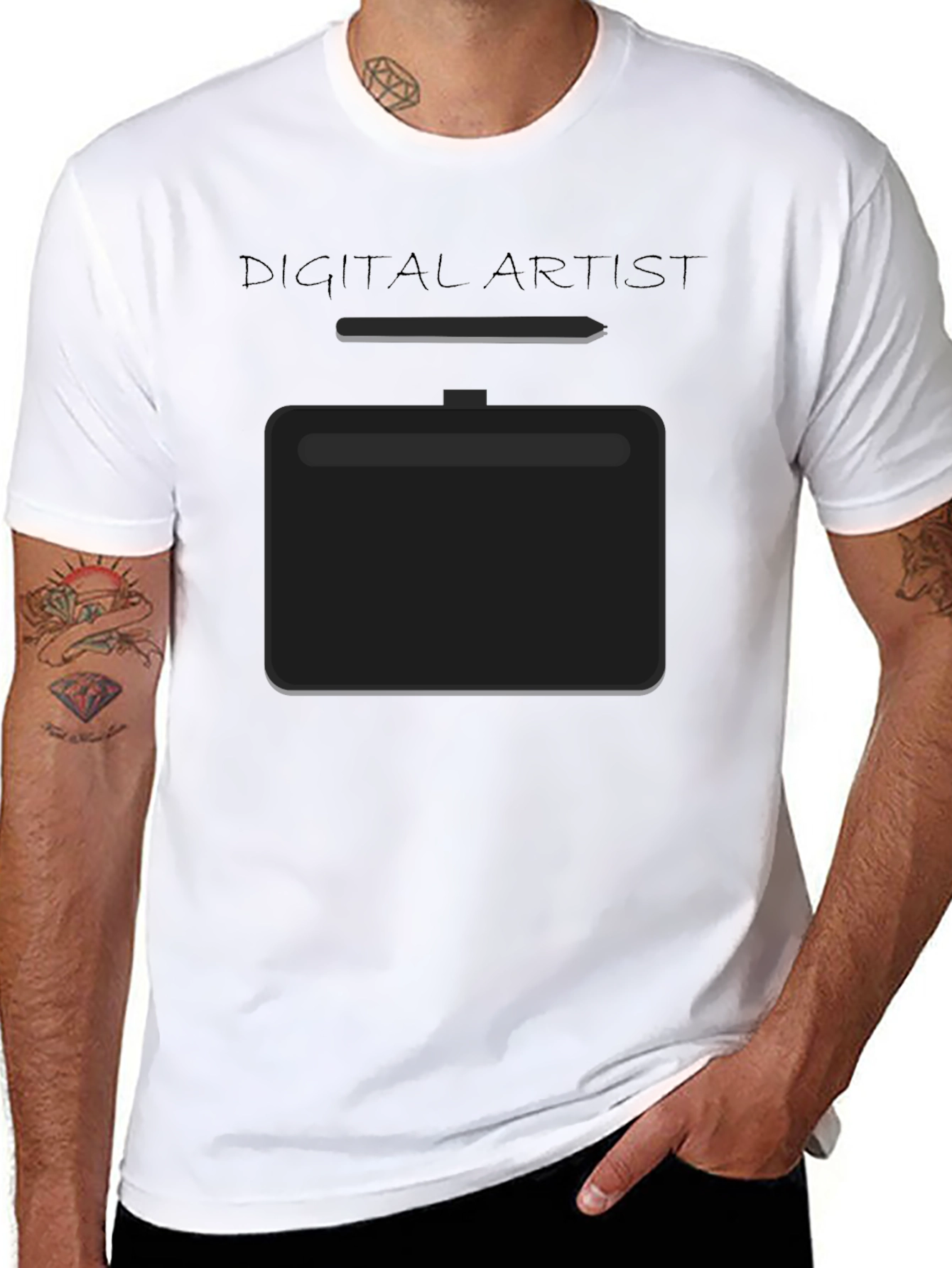 Black Digital Artist Tablet T-Shirt view 8