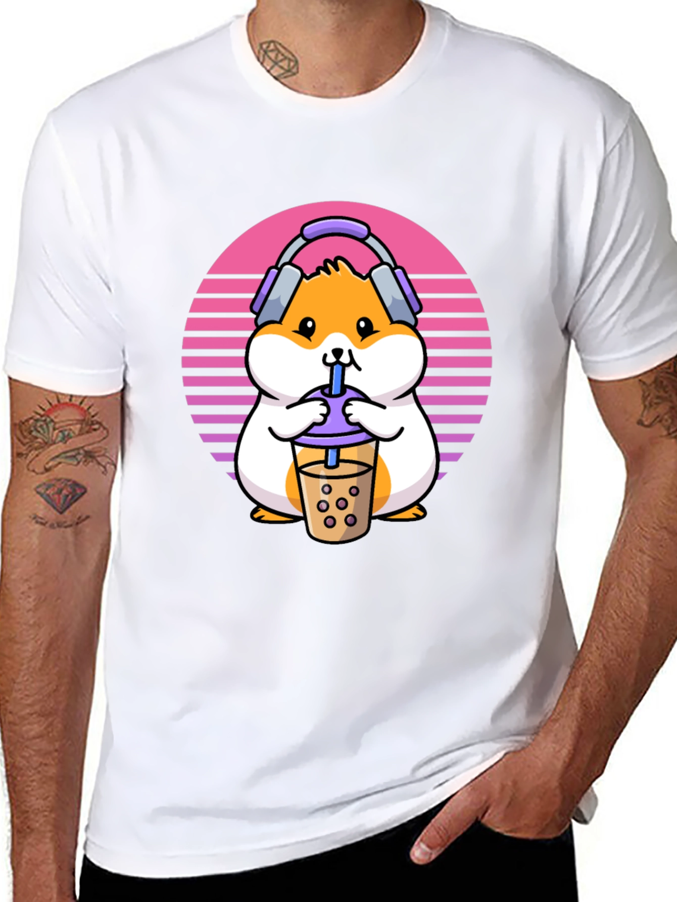 Black Hamster Bubble Tea T-Shirt - Cute Kawaii Design view 8