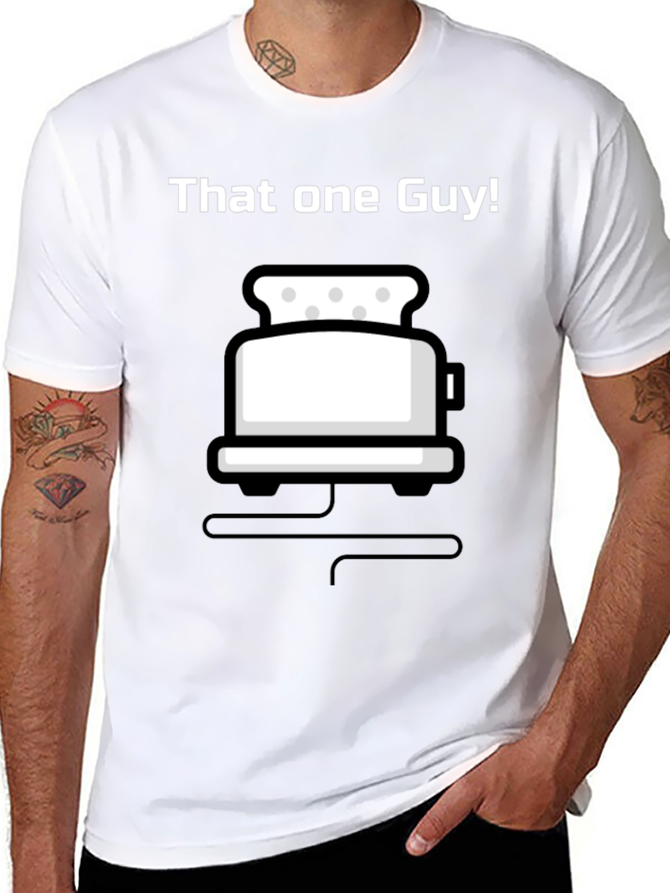 Black That One Guy Toaster Graphic Black T-Shirt view 8
