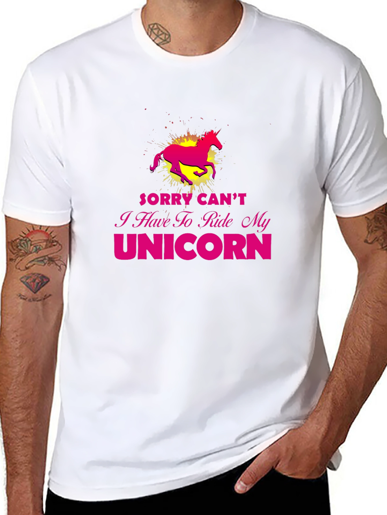 Black Unicorn Ride T-Shirt - Sorry Can't view 8