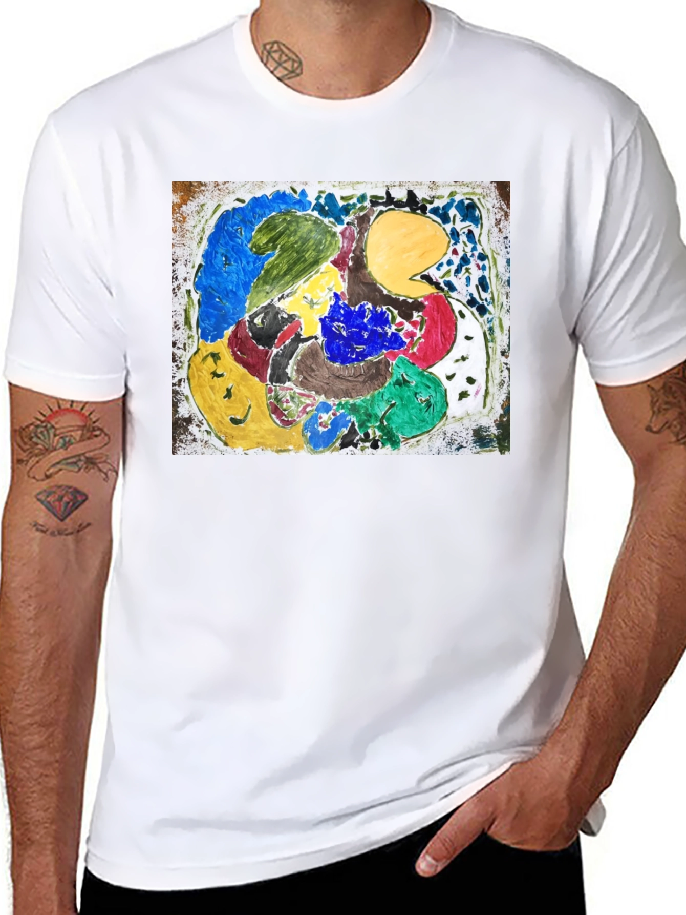 Black Abstract Art Graphic Tee - Unique Design view 8
