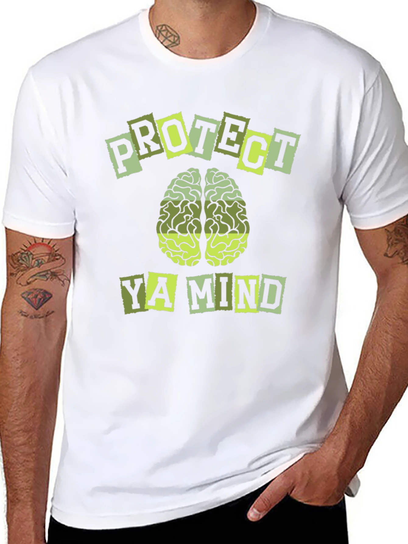 Black Protect Ya Mind Graphic Tee - Black view 8