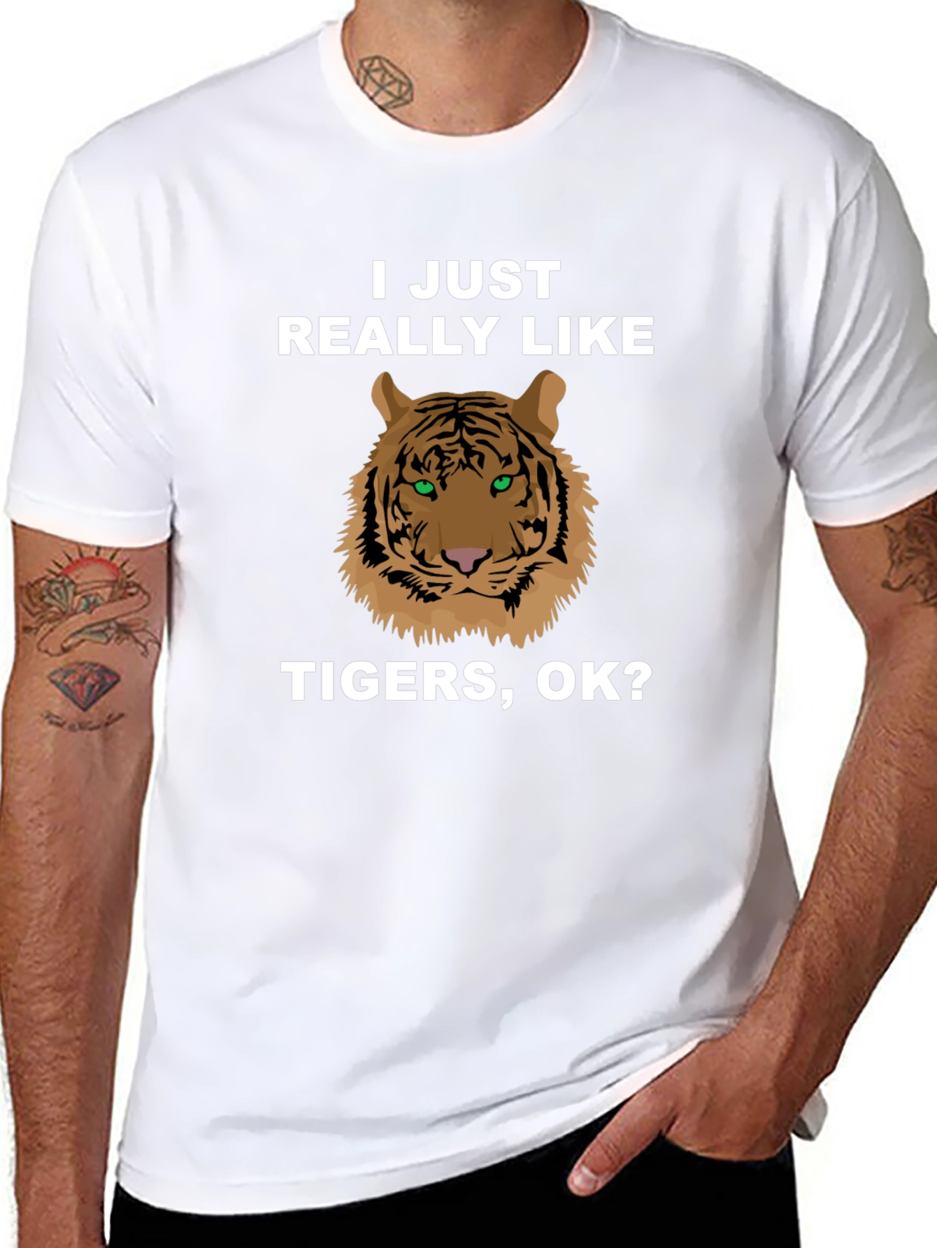 Black Tiger Graphic T-Shirt - I Just Really Like Tigers, OK? view 8