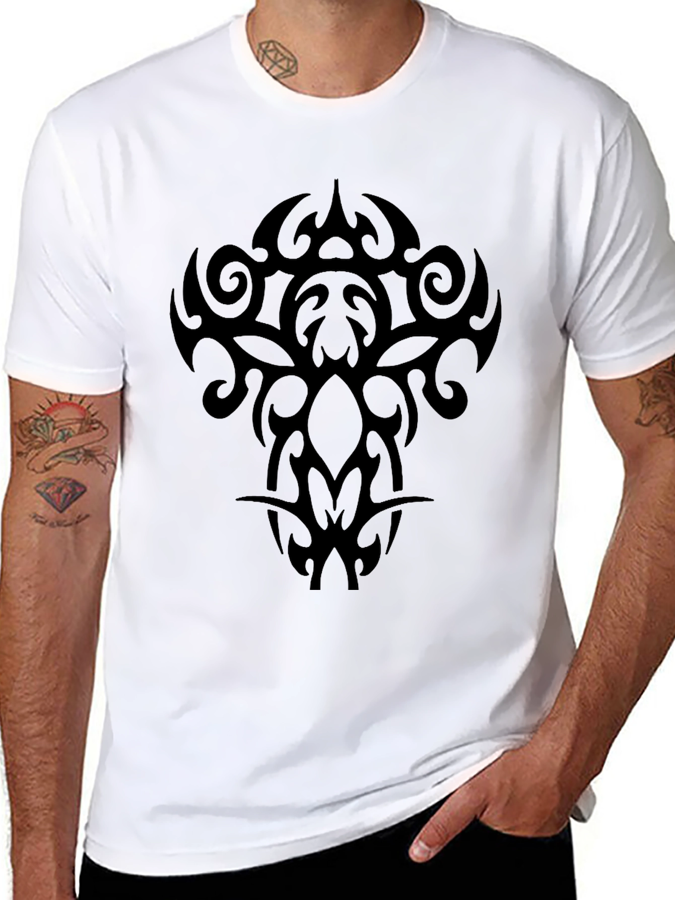 Black Black Tribal Graphic Tee - Men's Casual view 8