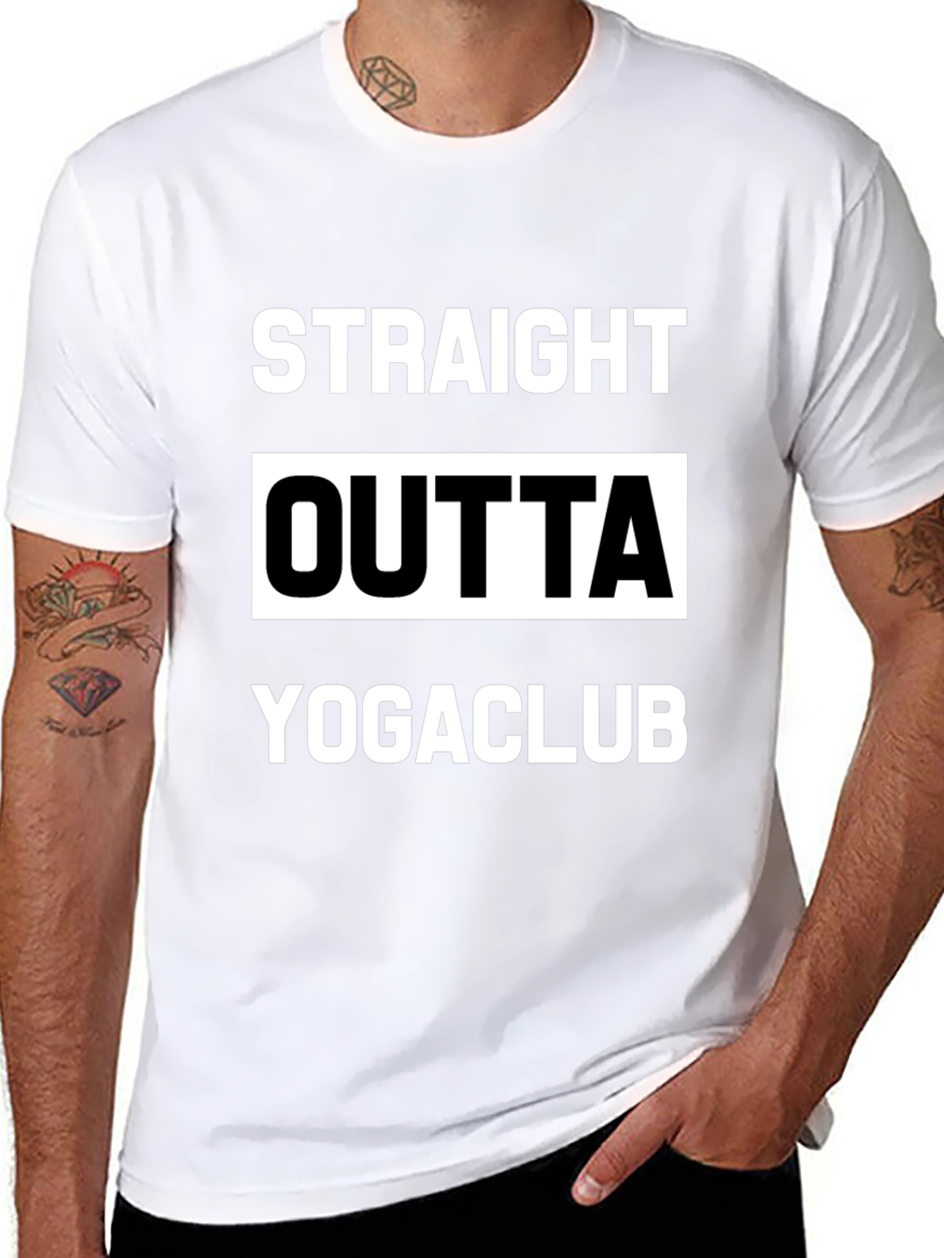Black Straight Outta Yogaclub Black Graphic Tee view 8