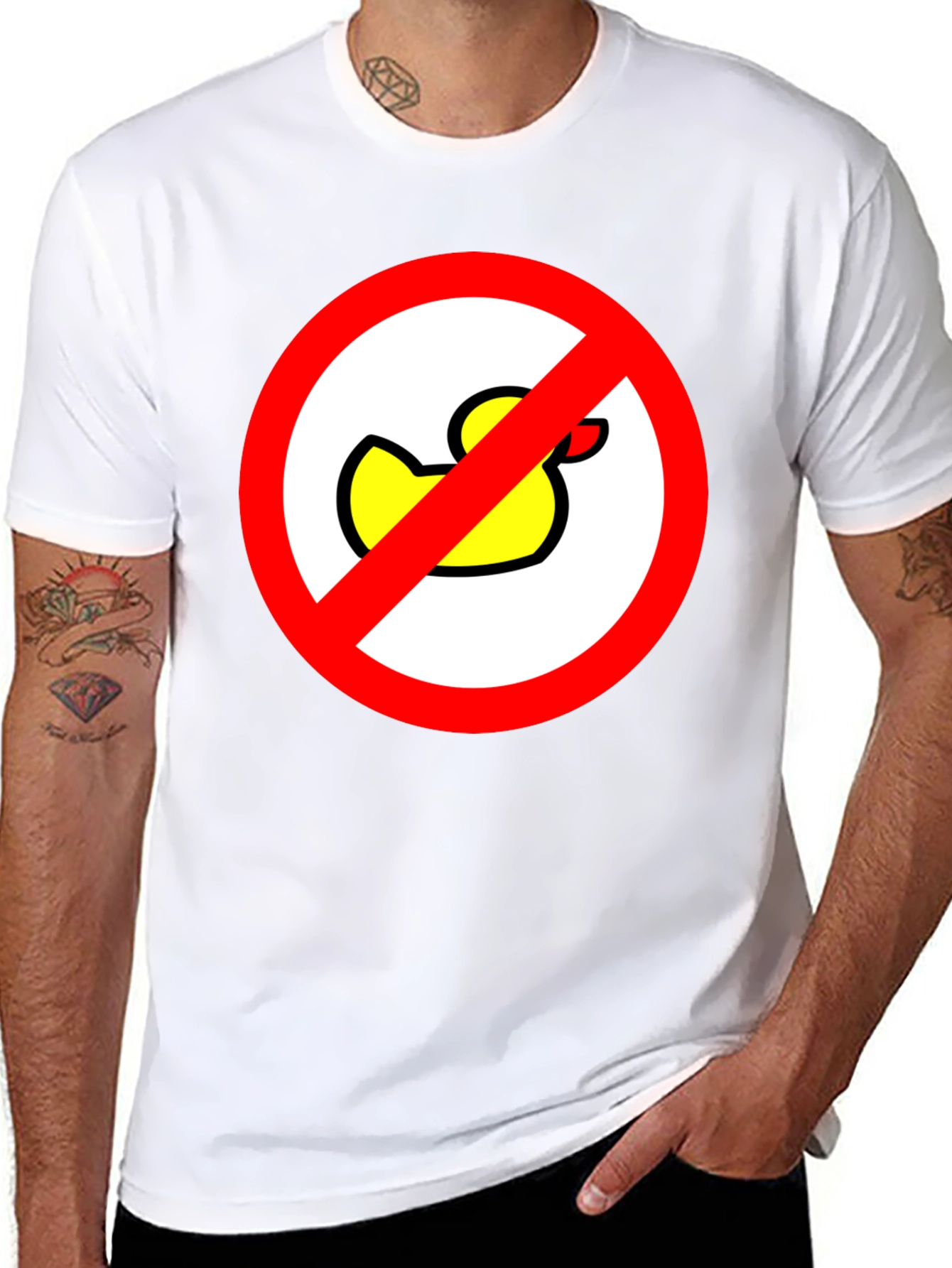 Black No Ducks Allowed T-Shirt - Novelty Graphic Tee view 8
